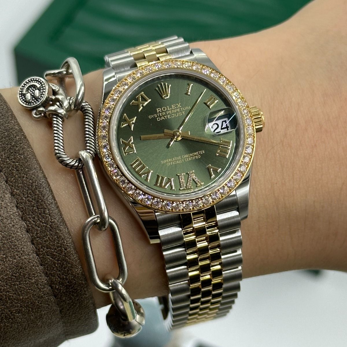 RLX Datejust m278383RBR-0015/0016 31mm Olive Green Dial Oyster Bracelet