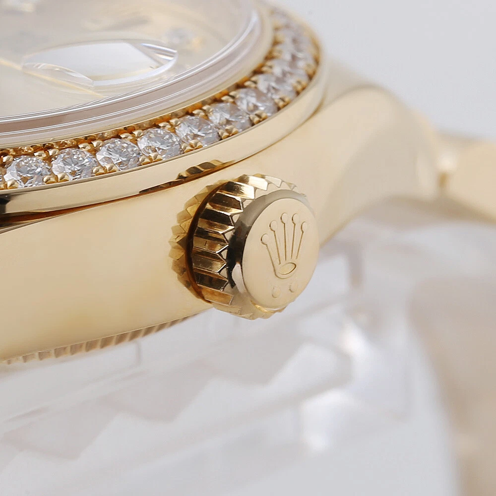 RLX Lady-Datejust 28mm 279138RBR Champagne Diamond Dial and Diamond Bezel Yellow Gold Bracelet