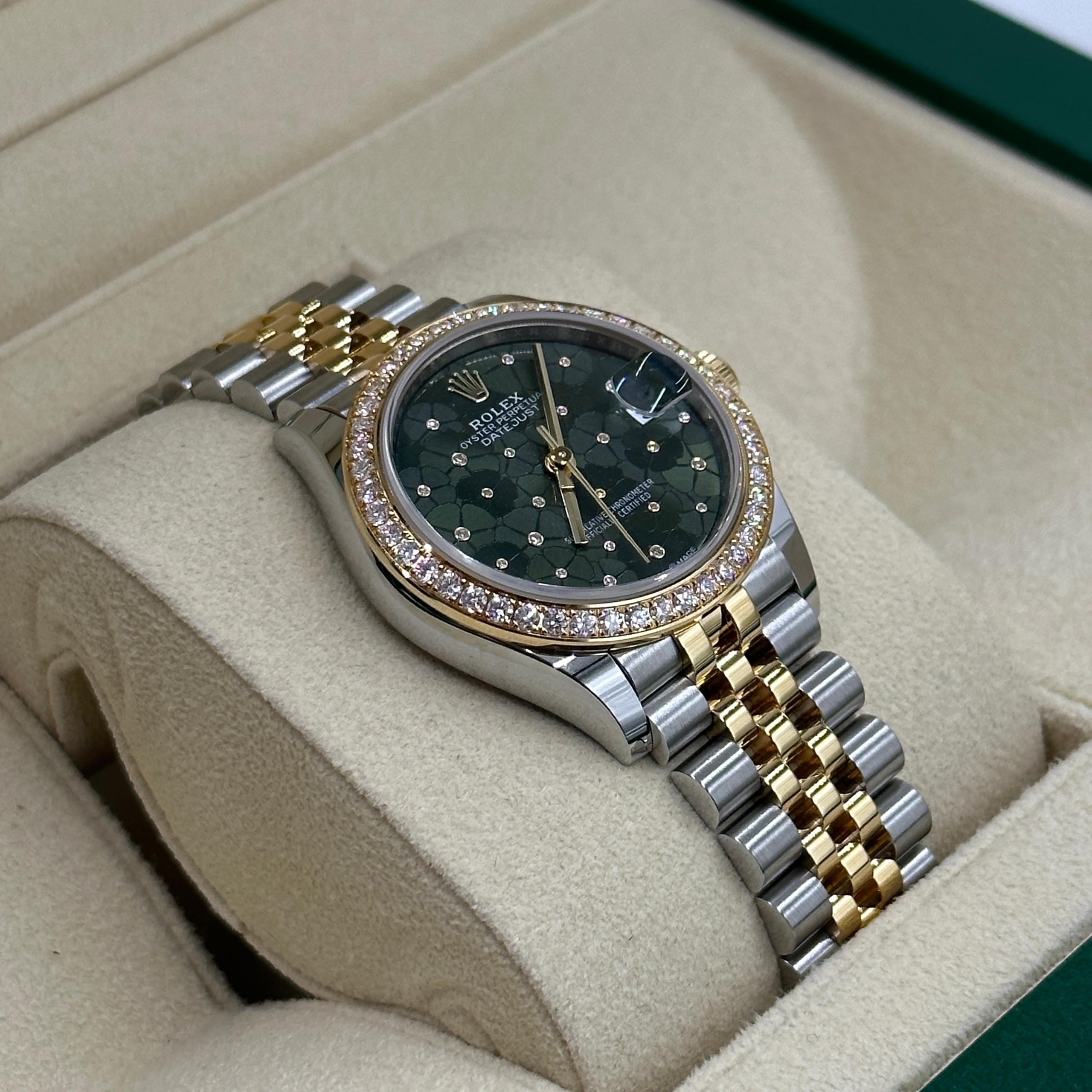 RLX Datejust m278383-0031/0032 31mm Green Floral Dial Oyster Bracelet