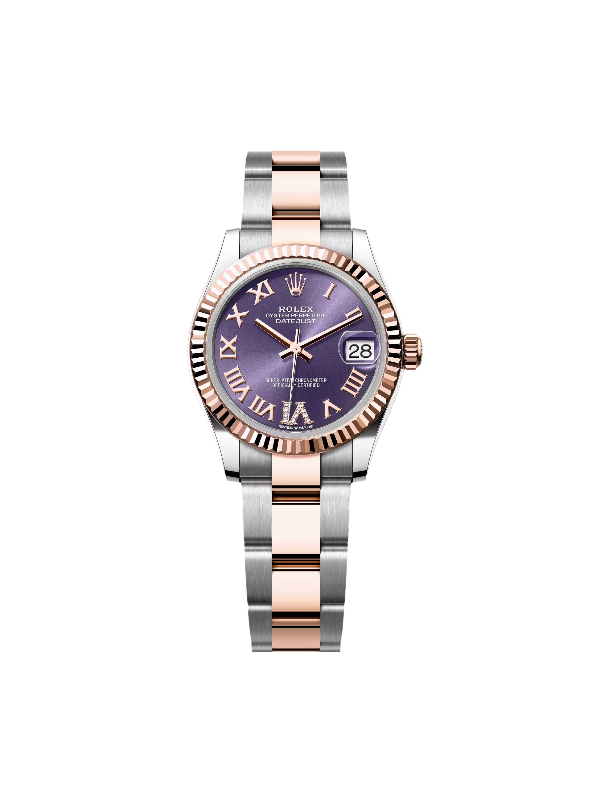 RLX Datejust m278271-0019/0020 Aubergine 31mm Dial Oyster Bracelet Watch