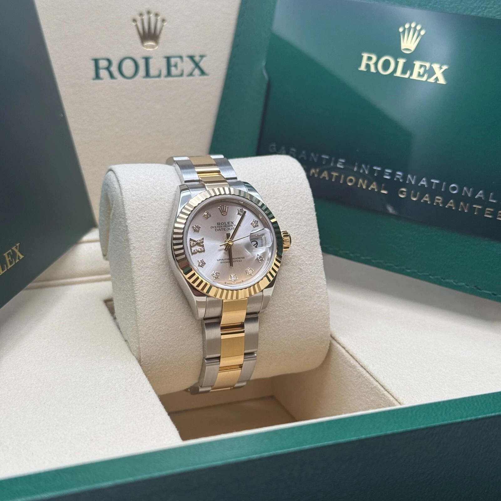 RLX Lady-Datejust 28mm 279173 Silver Diamond Dial Oyster Bracelet