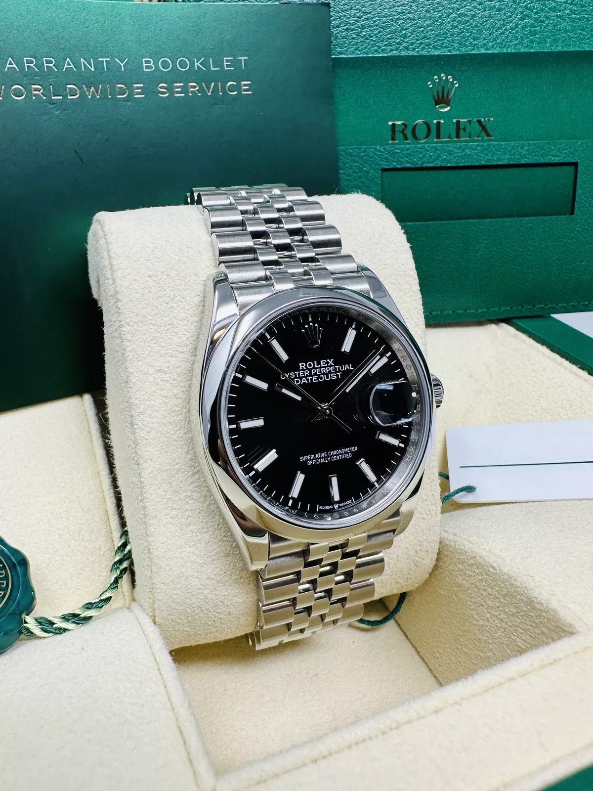RLX  Datejust 36mm 126200 Stainless Steel Black Dial Jubilee Watch