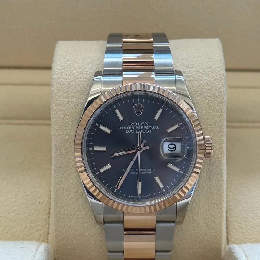 RLX  Datejust 36mm 126231 Slate/Gray Dial Oystersteel and 18K Rose gold Oyster Bracelet