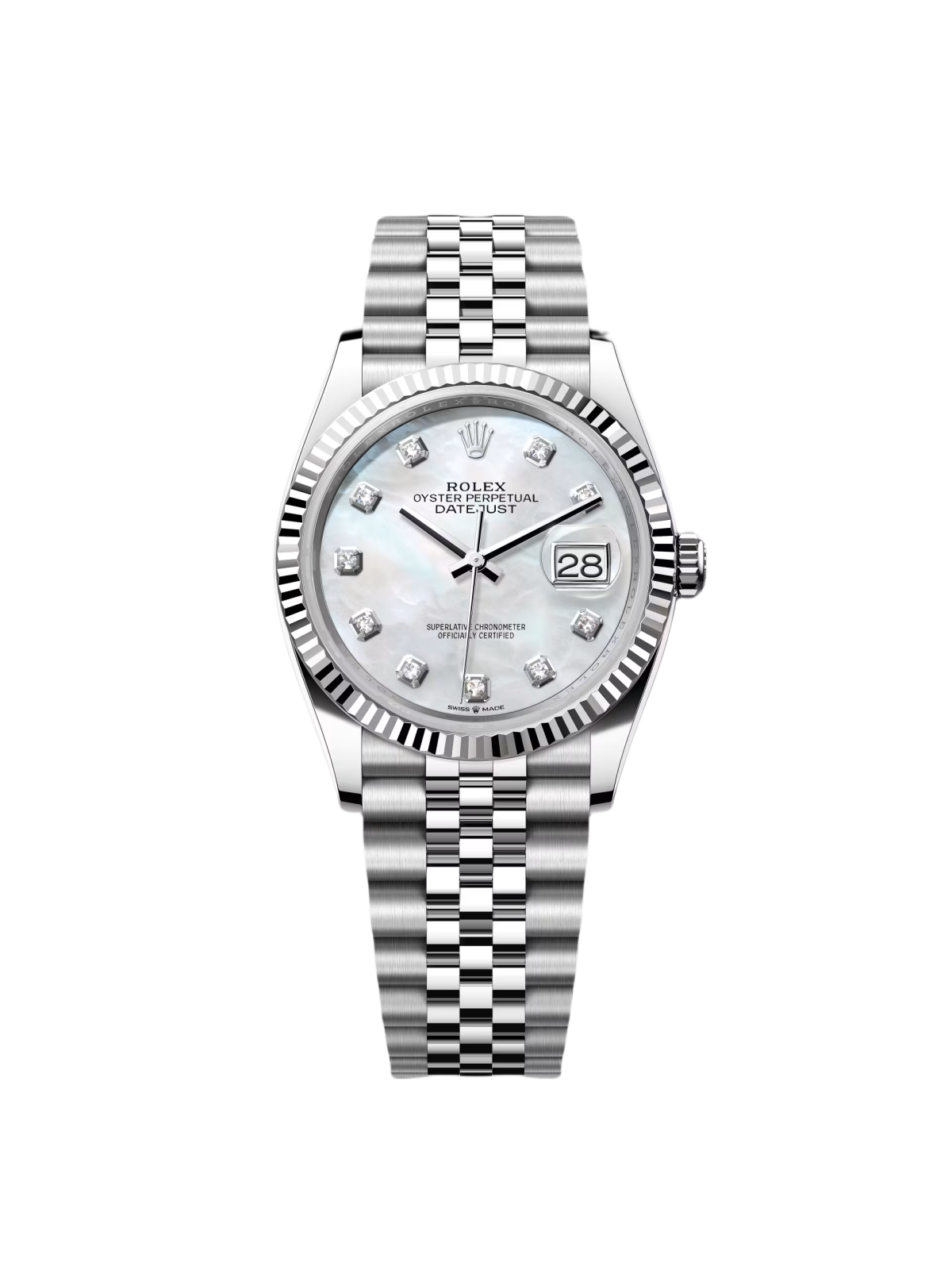 RLX  Datejust 36mm 126234 Mother of Pearl Diamond Dial Oyster Stainless Steel