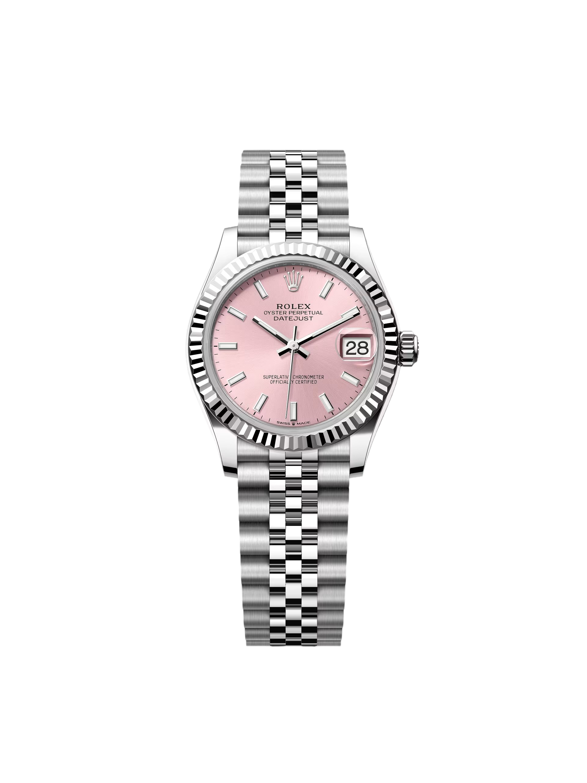 RLX Datejust m278274-0013/0014 Pink Dial 31mm Fluted Bezel Oyster Bracelet