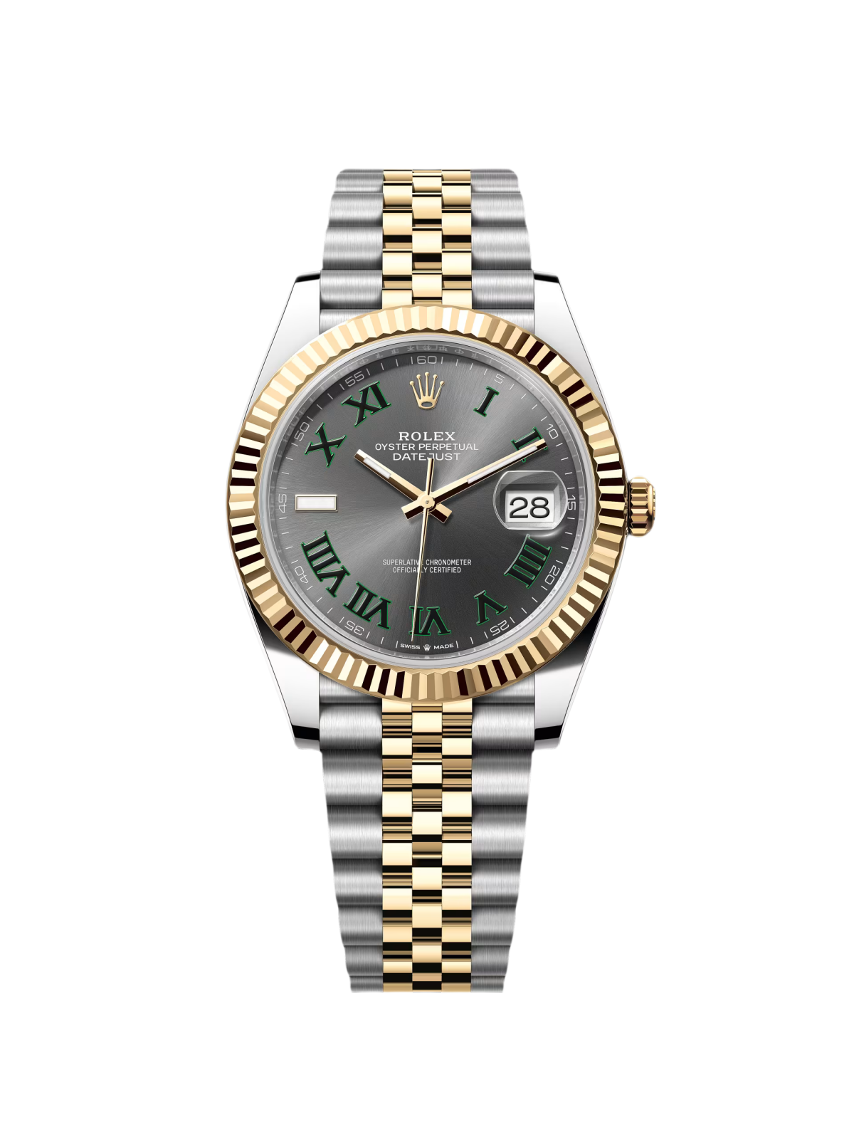 RLX  Datejust 41mm 126333 Two-Tone Yellow Gold Fluted Bezel 