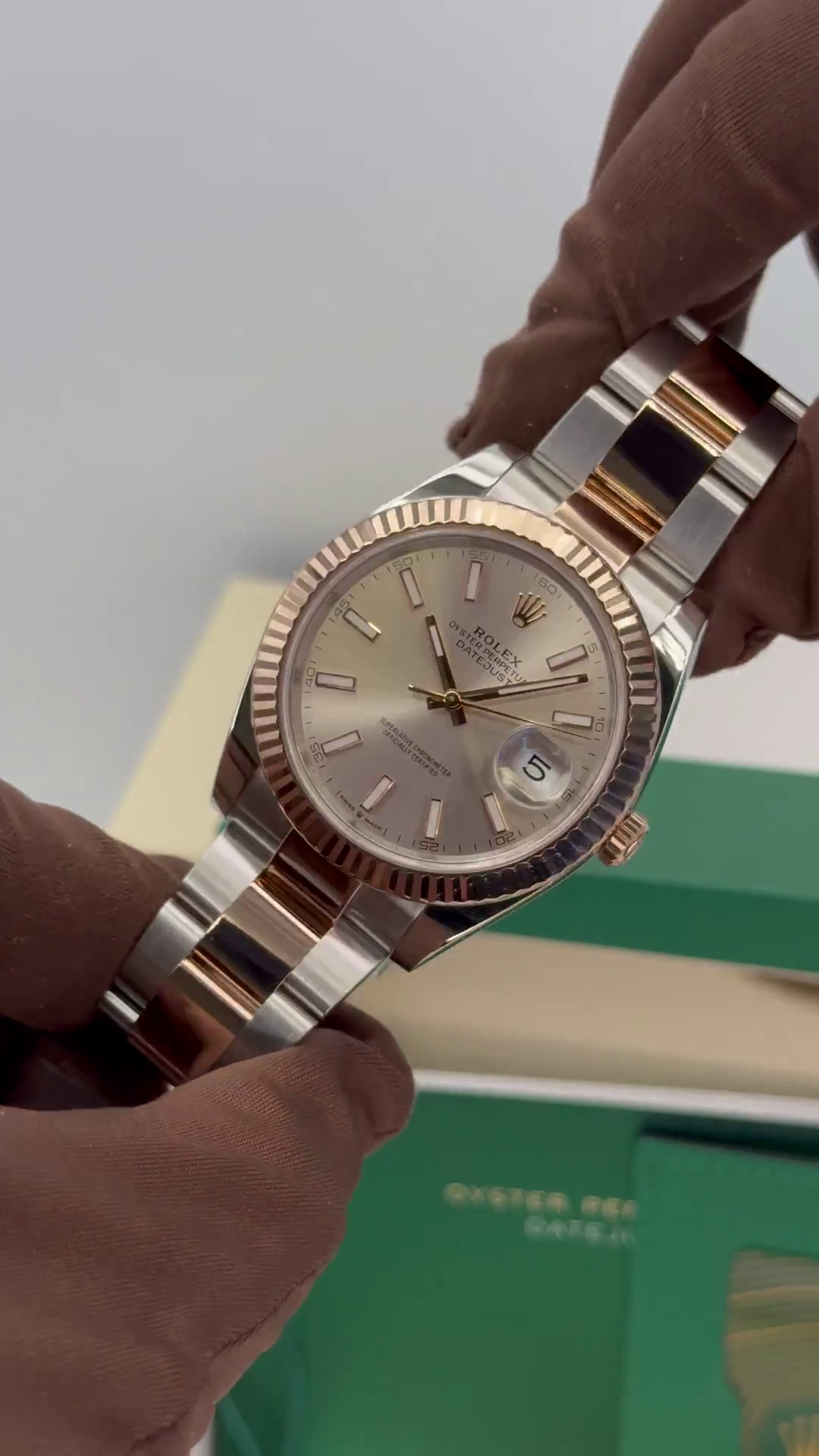 RLX Datejust 41mm 126331 Sundust Index Oyster Steel and Everose Gold Watch