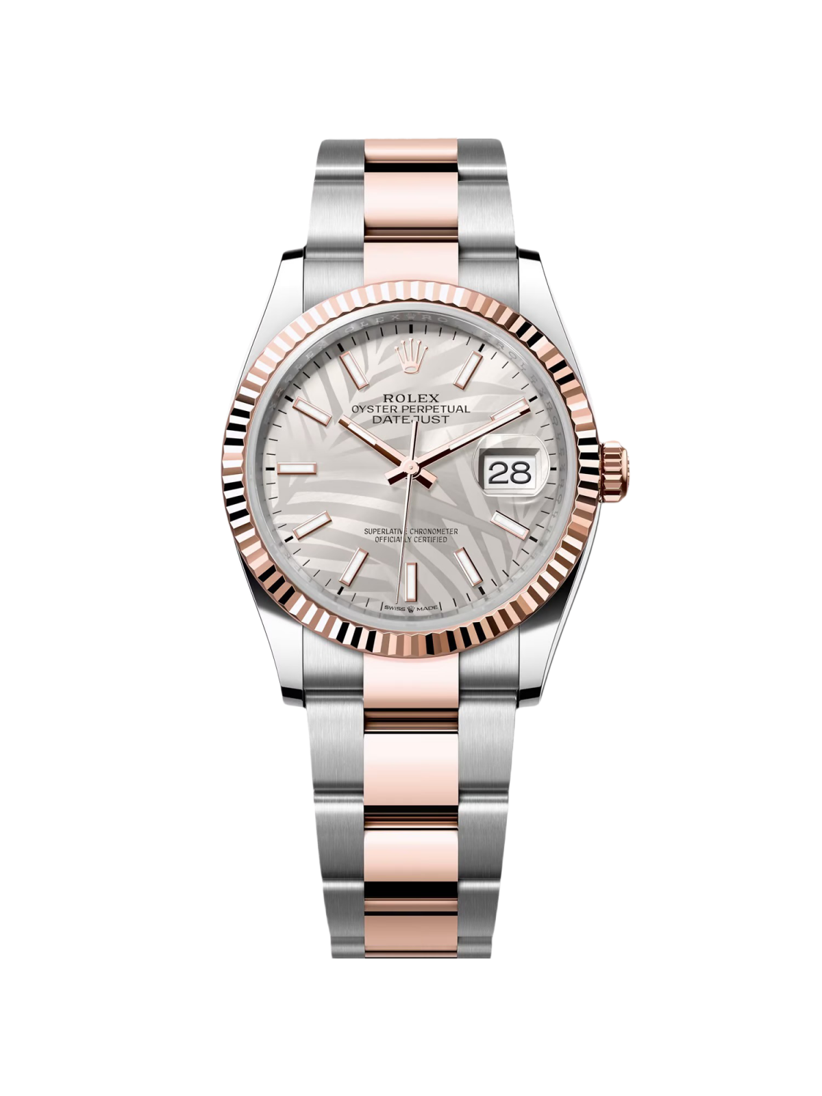 RLX  Datejust 36mm 126231 Silver Palm Motif Dial Oyster Bracelet