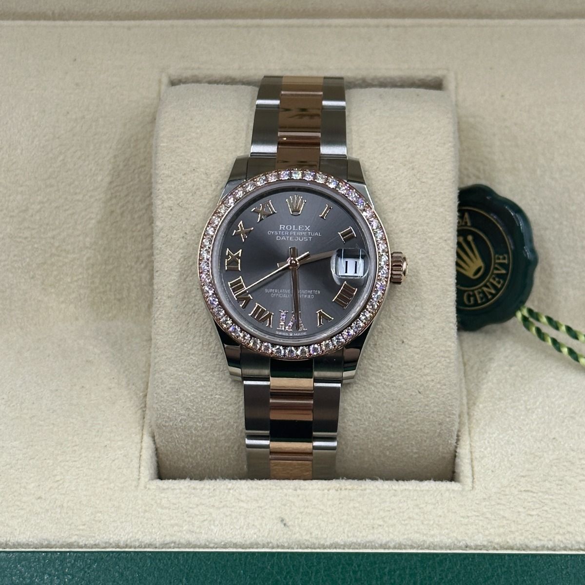 RLX Datejust m278381-0029/0030 Slate Roman Diamond Dial Diamond-Set Bezel 31mm