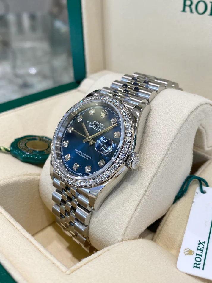RLX  Datejust 36mm 126284 Bright Blue Dial Jubilee Bracelet