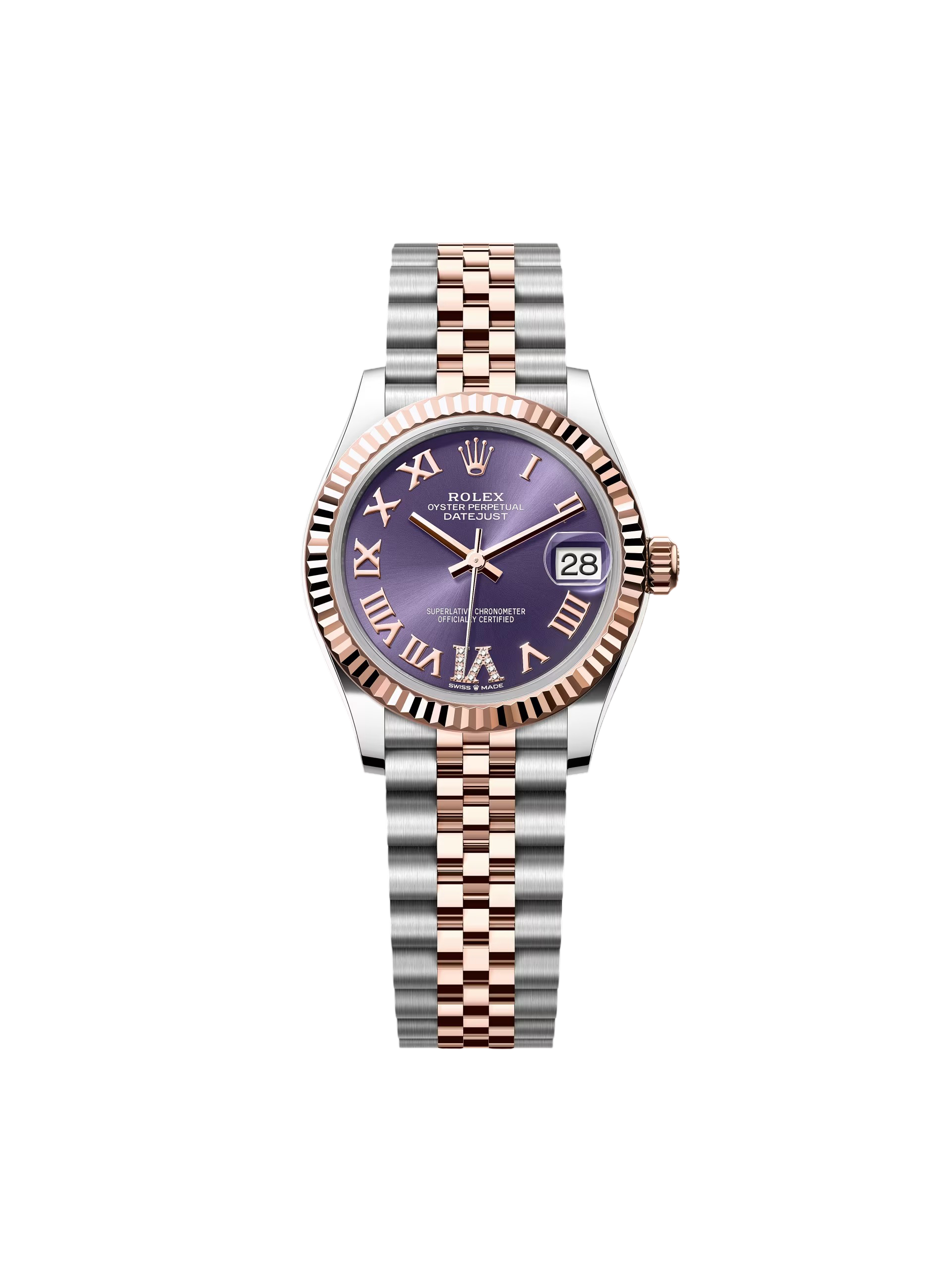 RLX Datejust m278271-0019/0020 Aubergine 31mm Dial Oyster Bracelet Watch