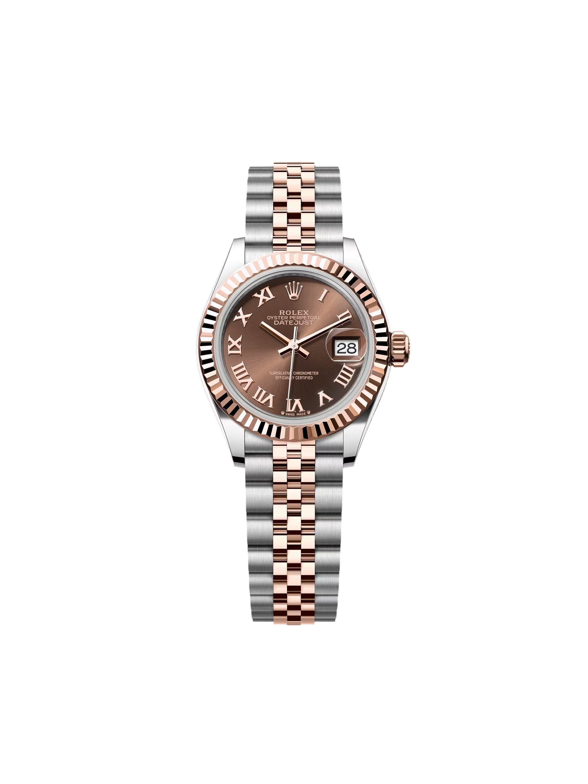 RLX Lady-Datejust 28mm 279171 Chocolate Roman Oyster Stainless Steel and Rose Gold