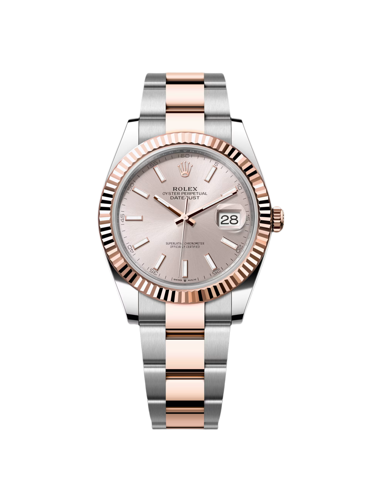 RLX Datejust 41mm 126331 Sundust Index Oyster Steel and Everose Gold Watch