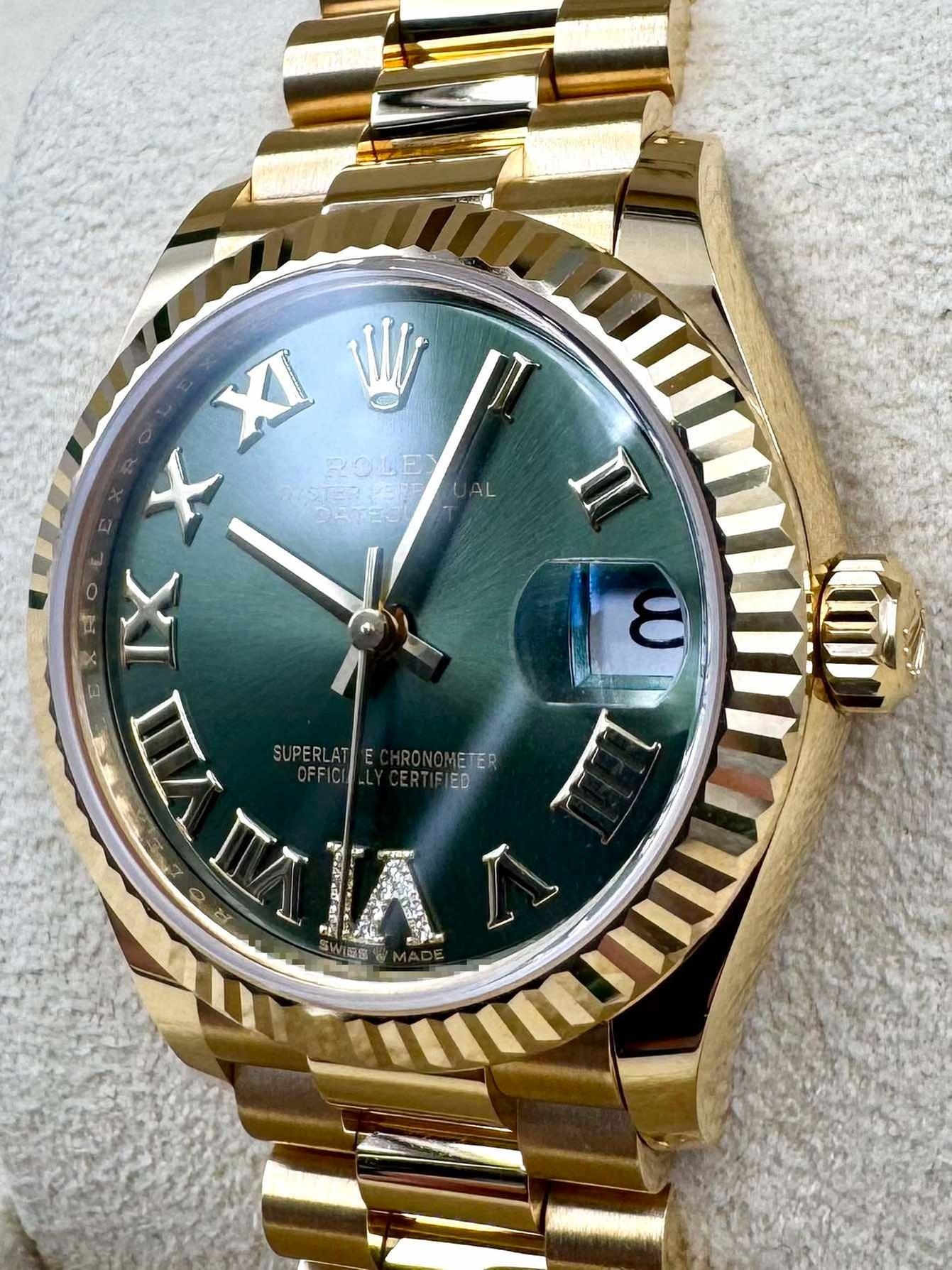 RLX Datejust m278278-0030 Olive Green 31mm Dial President Bracelet Watch