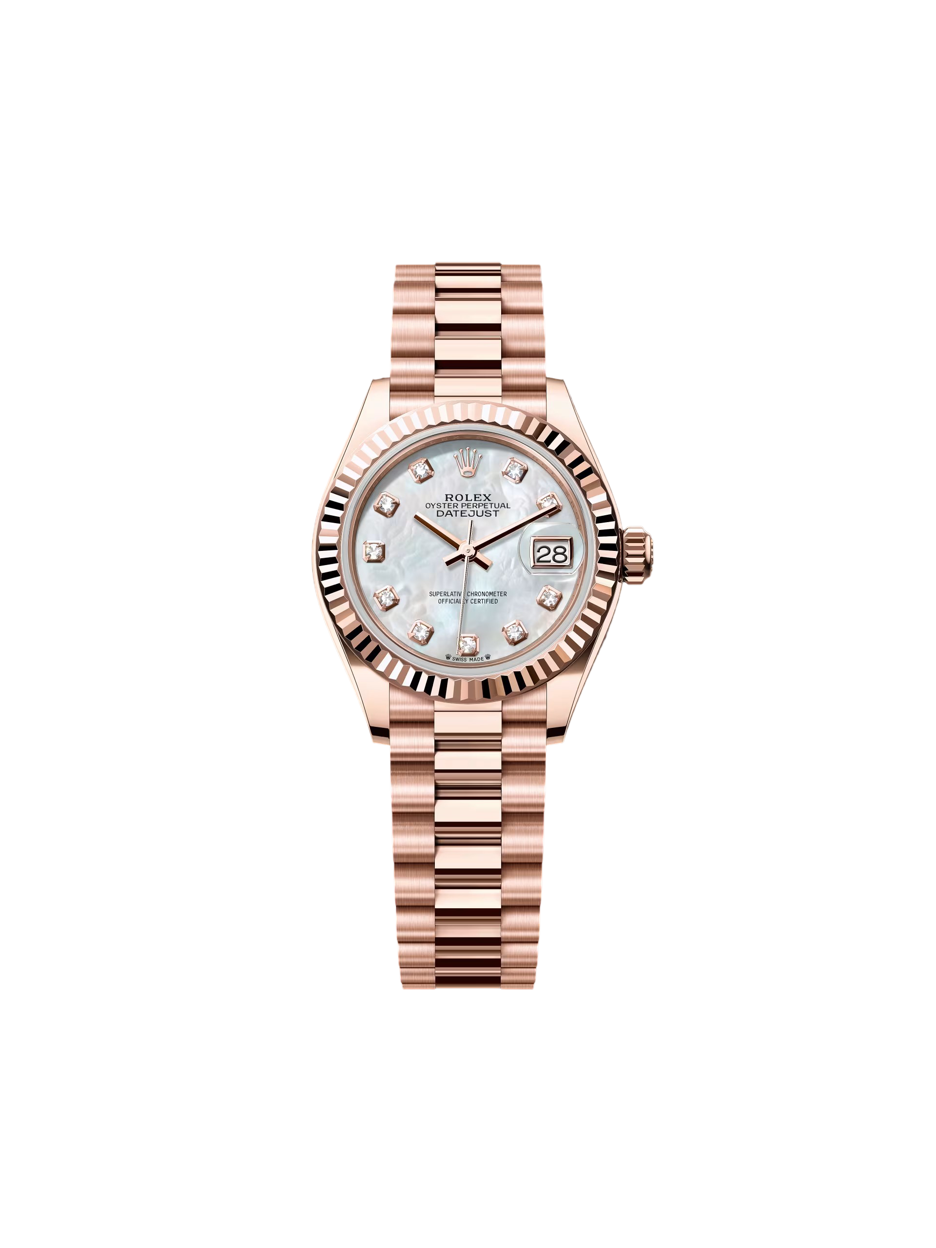 RLX Lady-Datejust 28mm 279175 Mother-of-Pearl Dial President Everose Gold