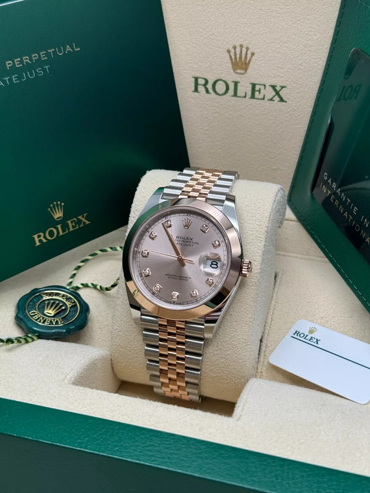 RLX Datejust 41mm 126301 Sundust Diamond Jubilee Steel and Everose Gold Watch