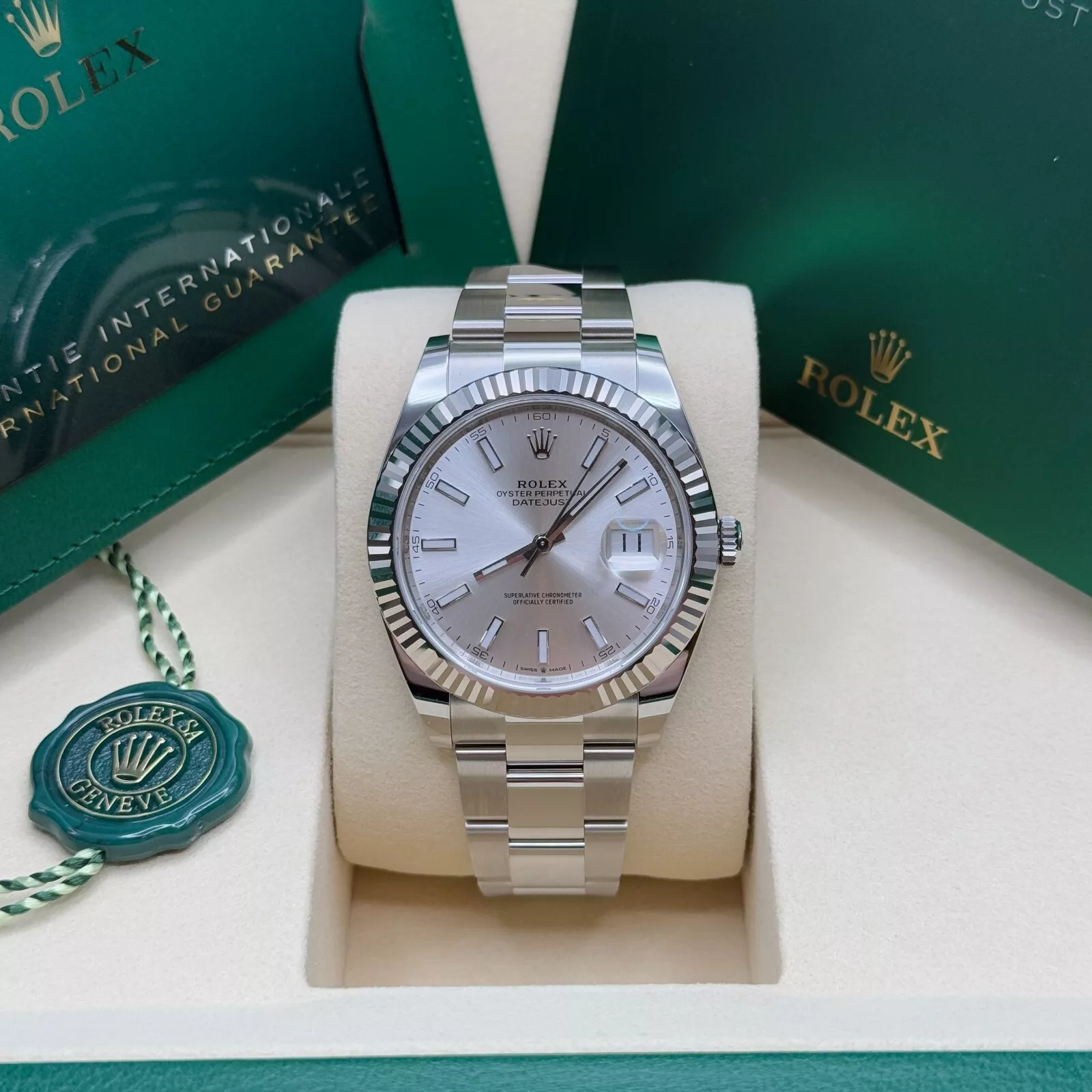 RLX  Datejust 41mm 126334 Silver Index Jubilee Stainless Steel Mens Watch