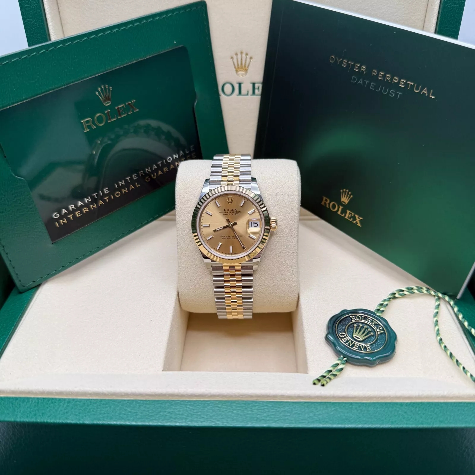 RLX Datejust m278273-0013/0014 31mm Champagne Dial Stainless Steel and Yellow Gold Oyster Watch