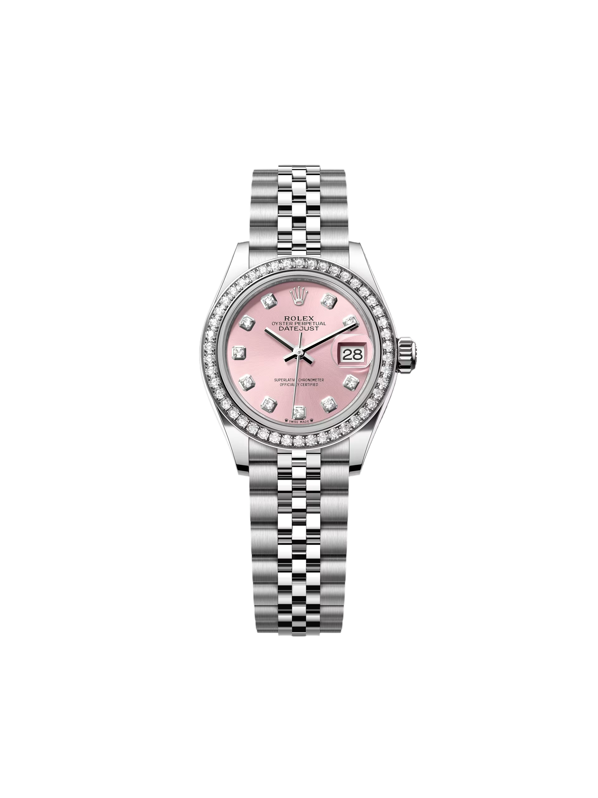 RLX Lady-Datejust 28mm 279384RBR Pink Dial Oyster Bracelet