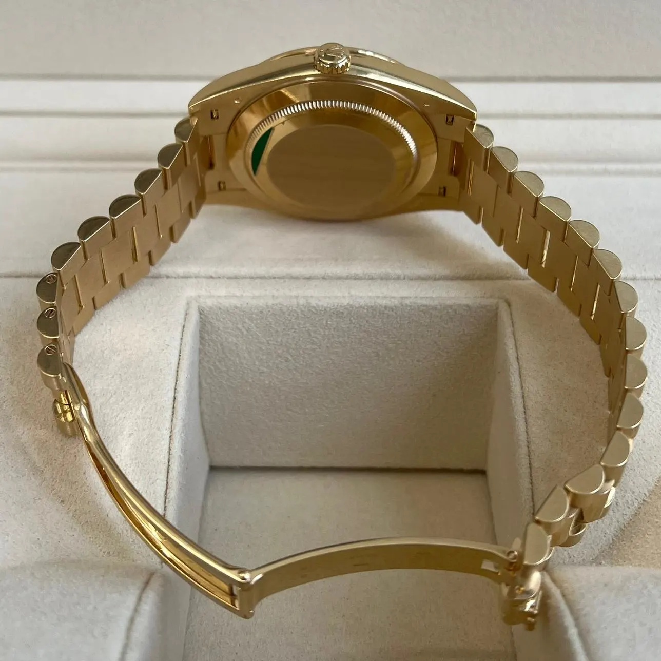 RLX Day-Date 40mm Champagne Diamond Dial and Bezel Yellow Gold President Bracelet 228348RBR-0002