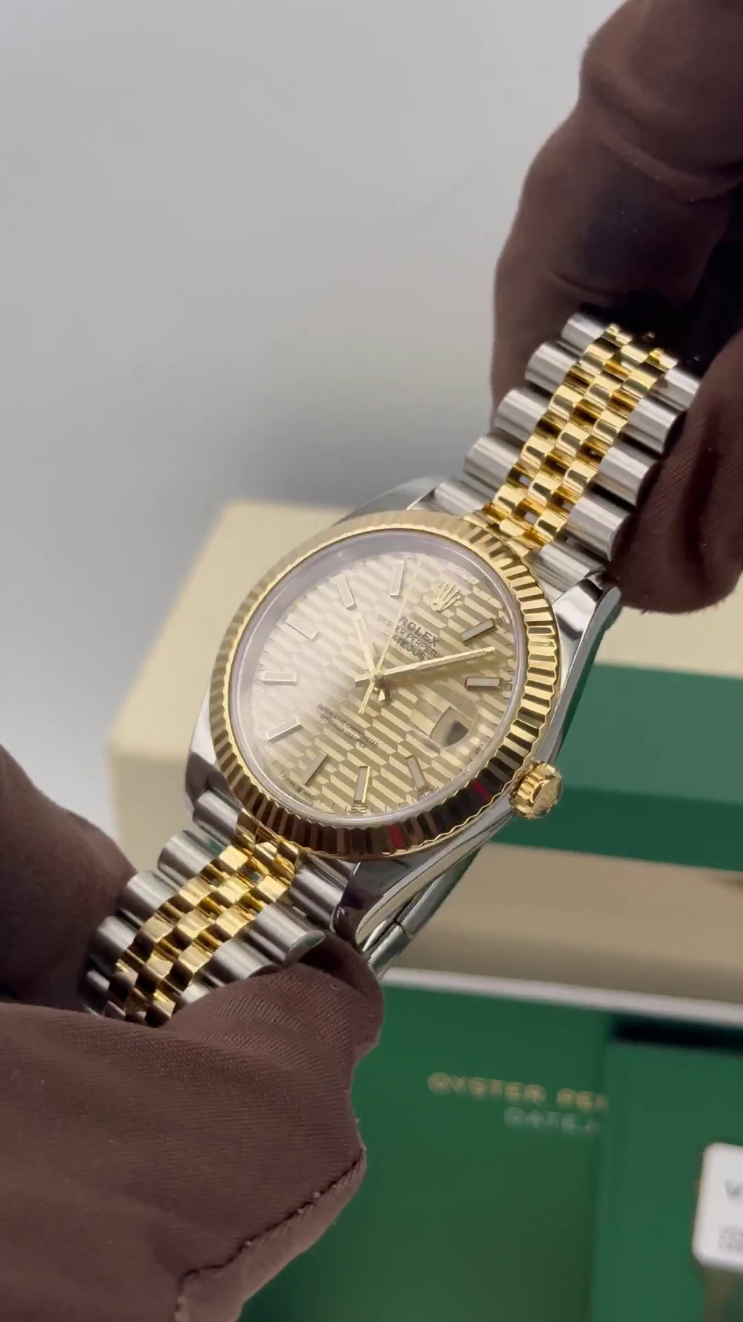 RLX  Datejust 41mm Swiss Replica Watch | Two Tone Jubilee Bracele Champagne Fluted Dial Ref 126333