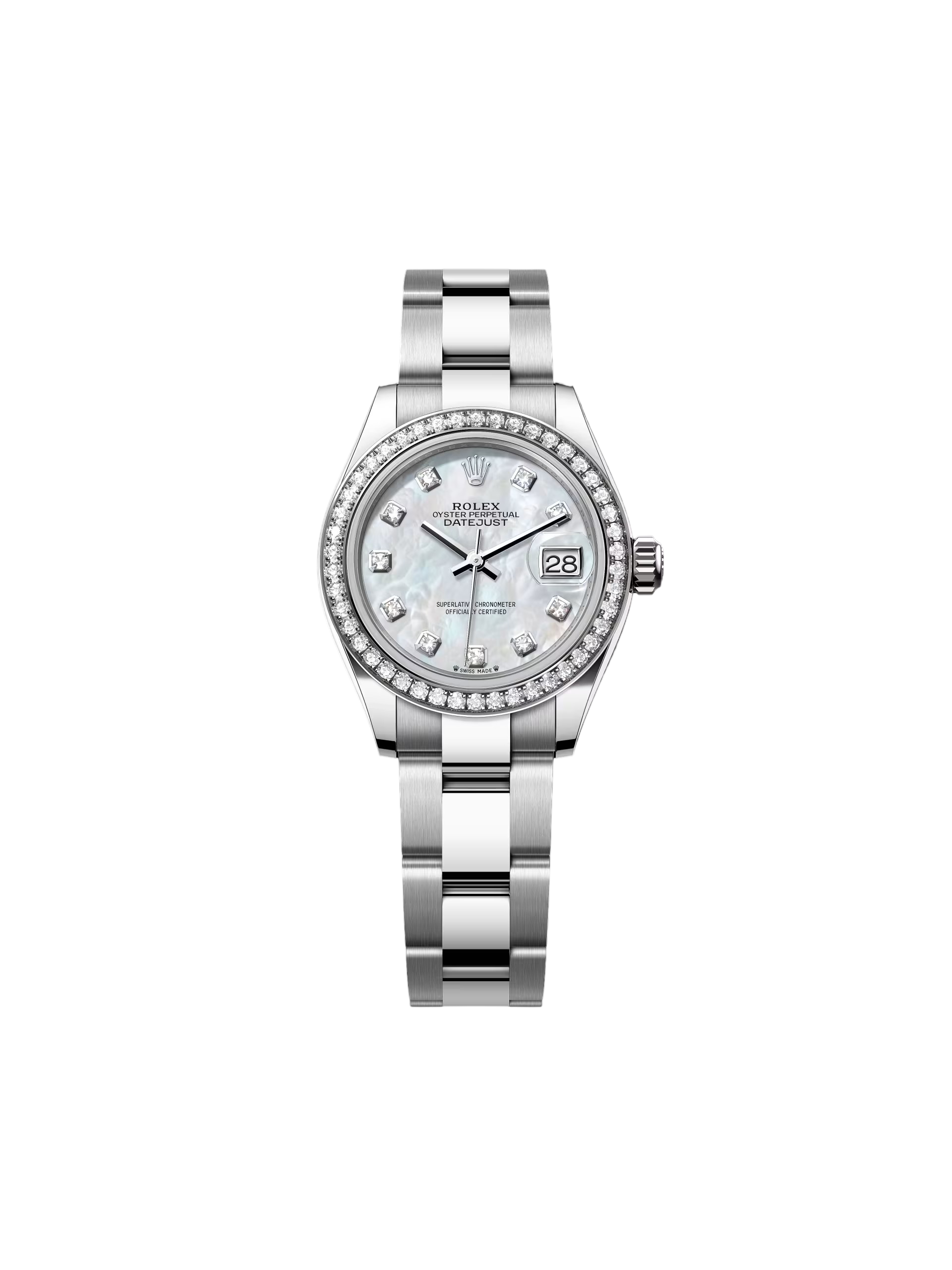 RLX Lady-Datejust 28mm 279384RBR White Mother-of-Pearl Dial Oyster Bracelet