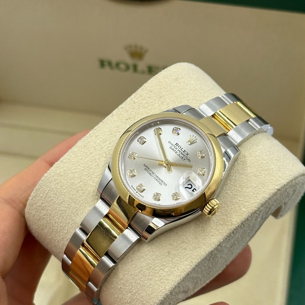 RLX Datejust m278243-0019/0020 31mm Silver Dial Yellow Rolesor Oyster Watch