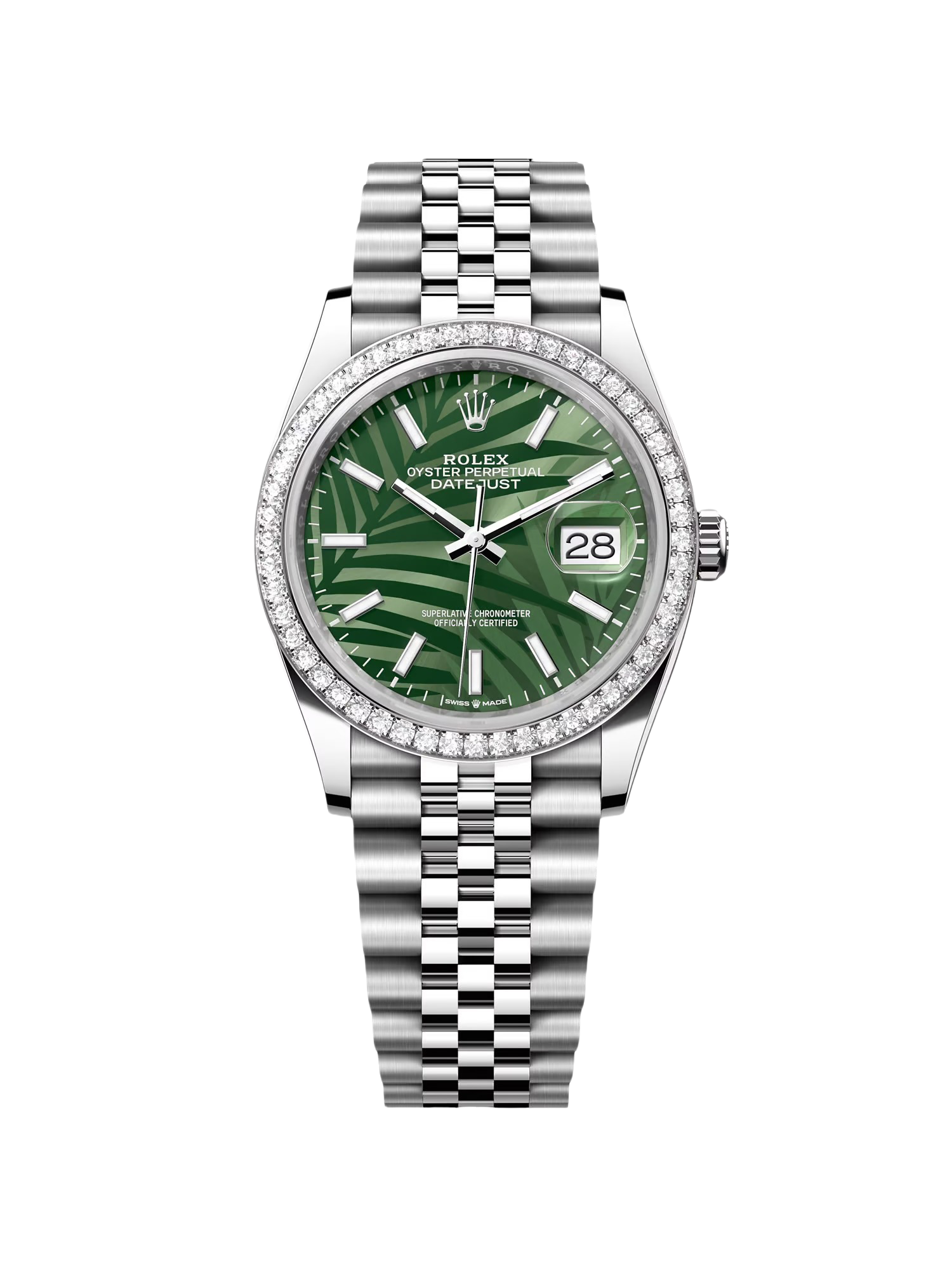 RLX  Datejust 36mm 126284 Olive Green Dial Jubilee Bracelet