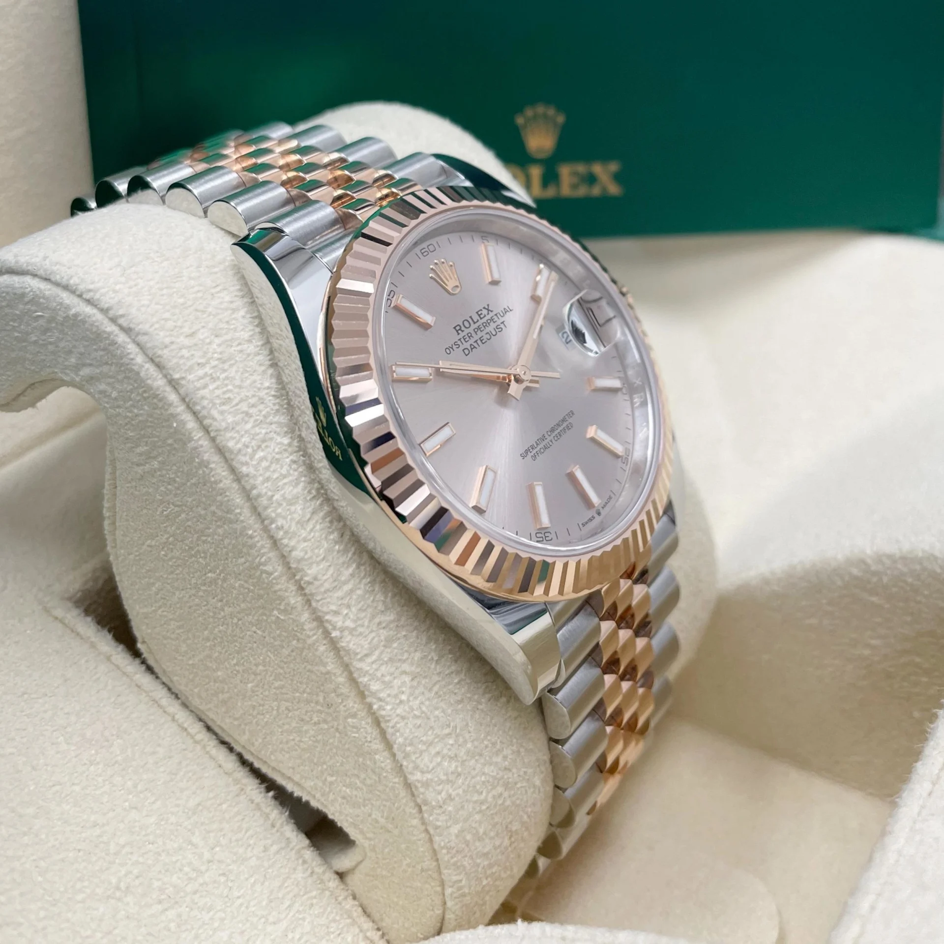 RLX Datejust 41mm 126331 Sundust Index Oyster Steel and Everose Gold Watch