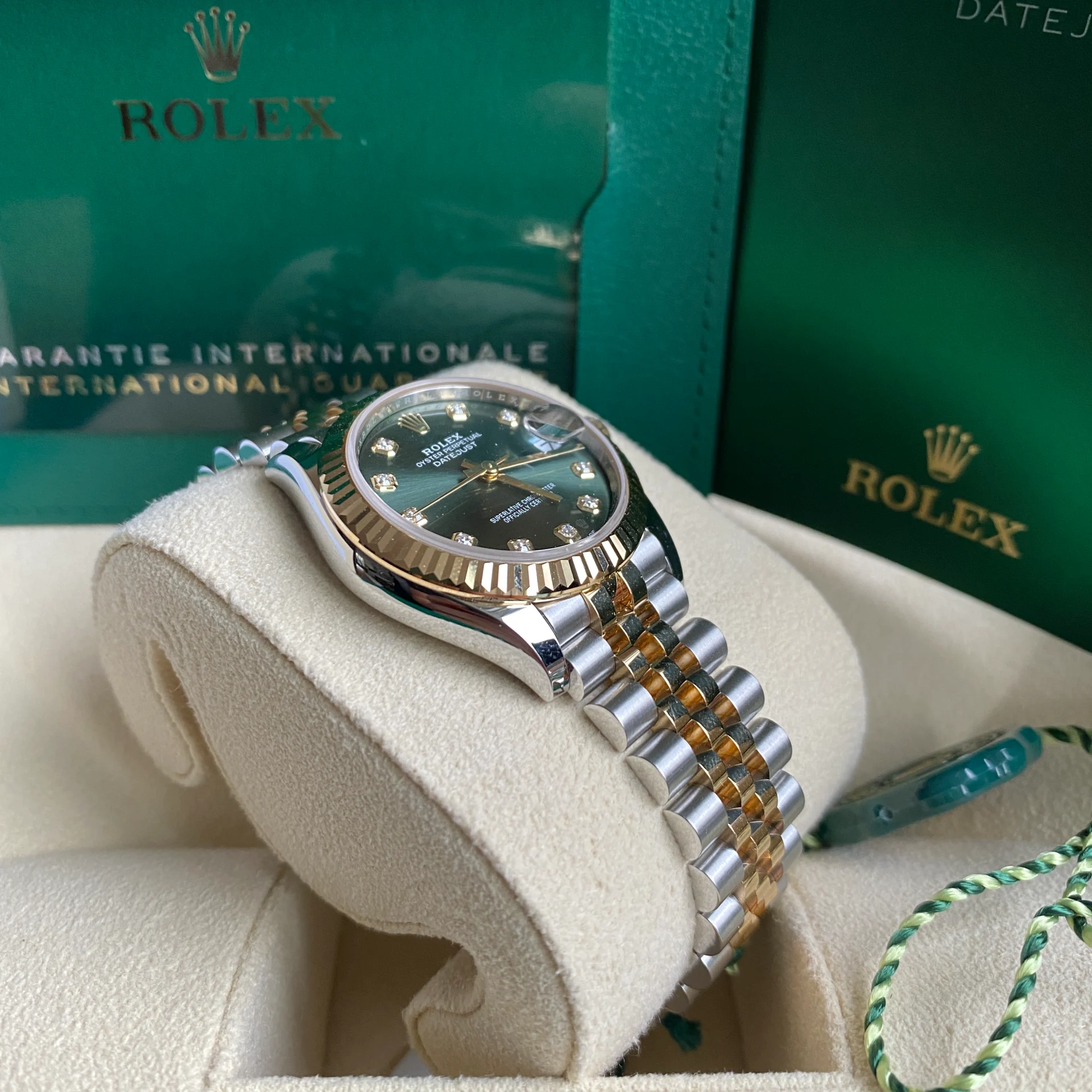 RLX Datejust m278273-0029/0030 31mm Olive Green Dial Stainless Steel and Yellow Gold Oyster Watch
