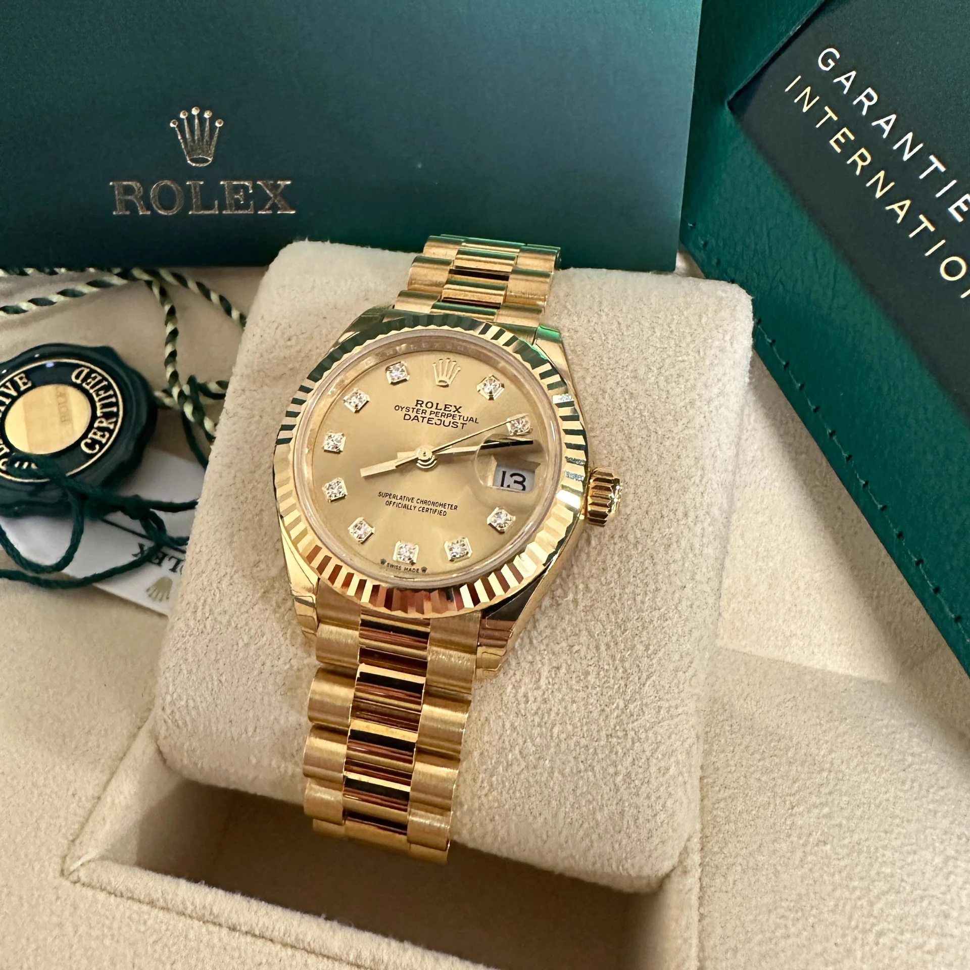 RLX Lady-Datejust 28mm 279178 Champagne Diamonds Dial
