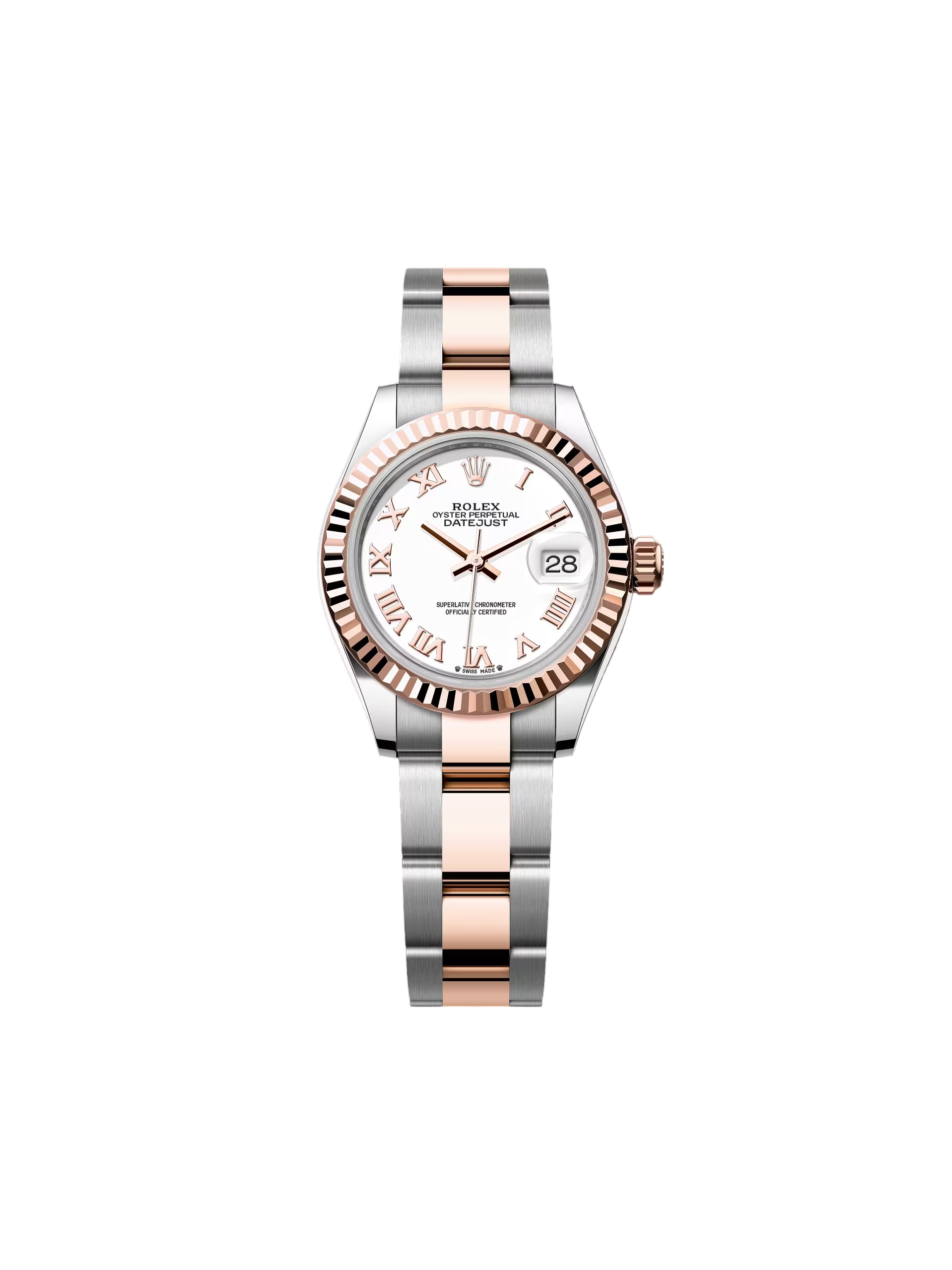 RLX Lady-Datejust 28mm 279171 White Roman Oyster Stainless Steel and Rose Gold