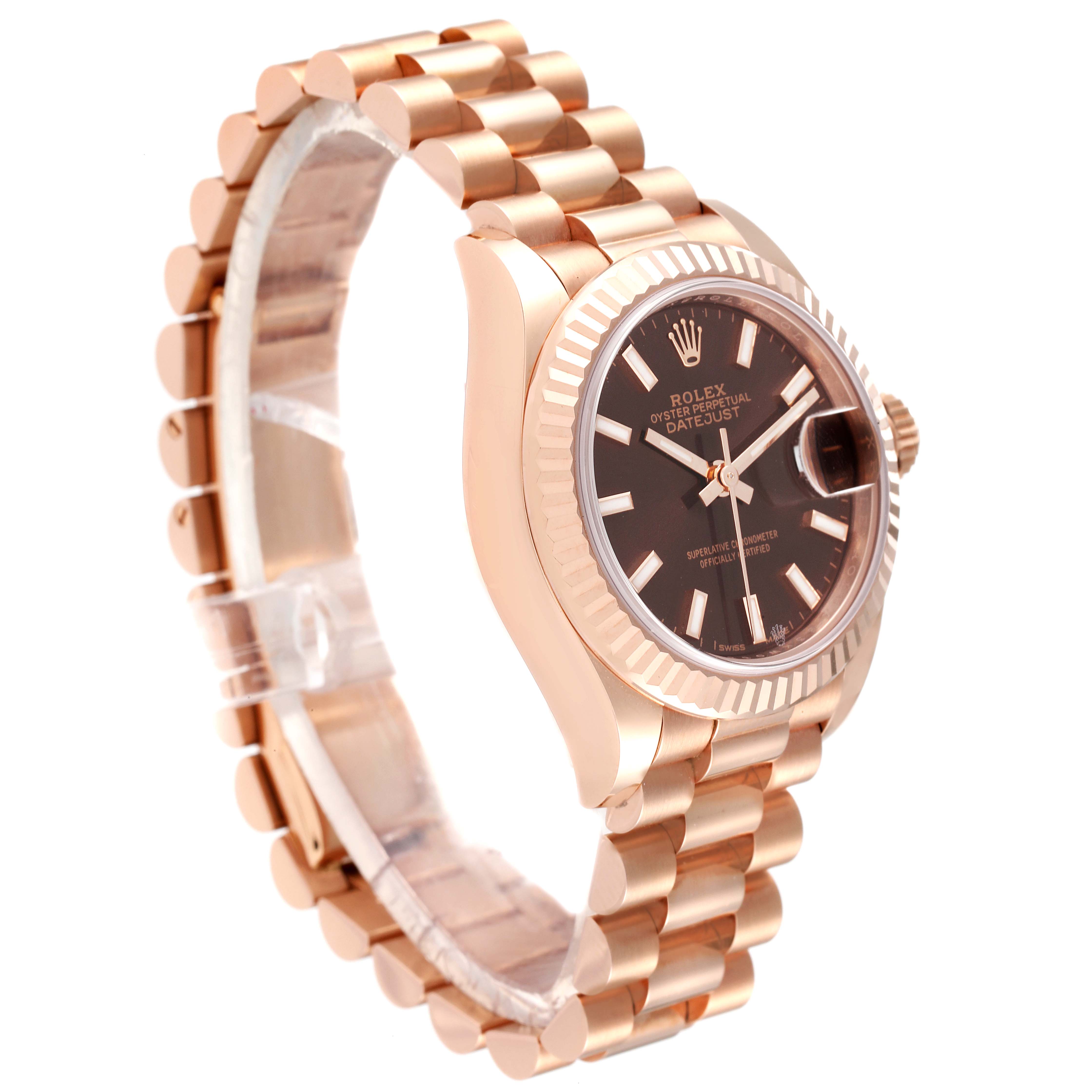 RLX Lady-Datejust 28mm 279175 Chocolate Dial President Everose Gold