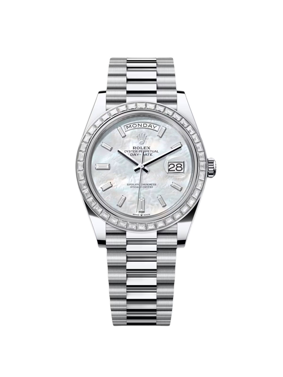 RLX Day-Date 40mm 228396TBR-0043 Mother Of Pearl Diamond Dial and Bezel