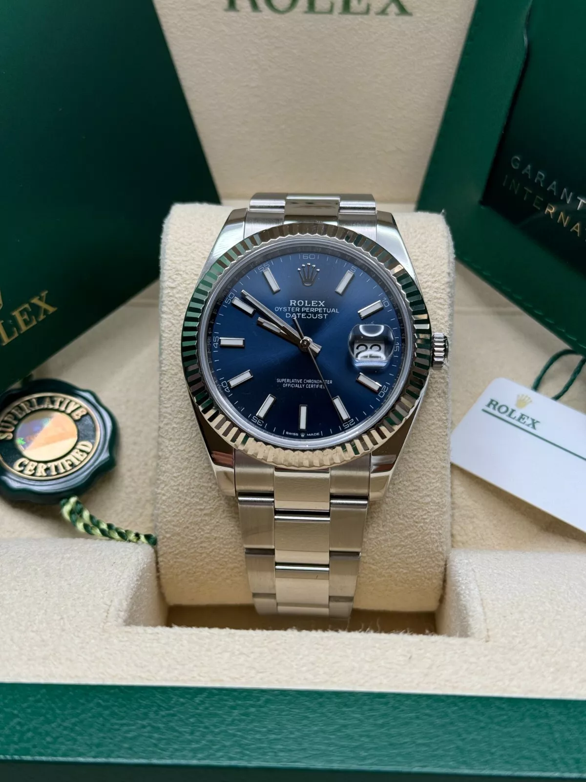RLX  Datejust 41mm 126334 Blue Index Oyster Stainless Steel Men’s Watch