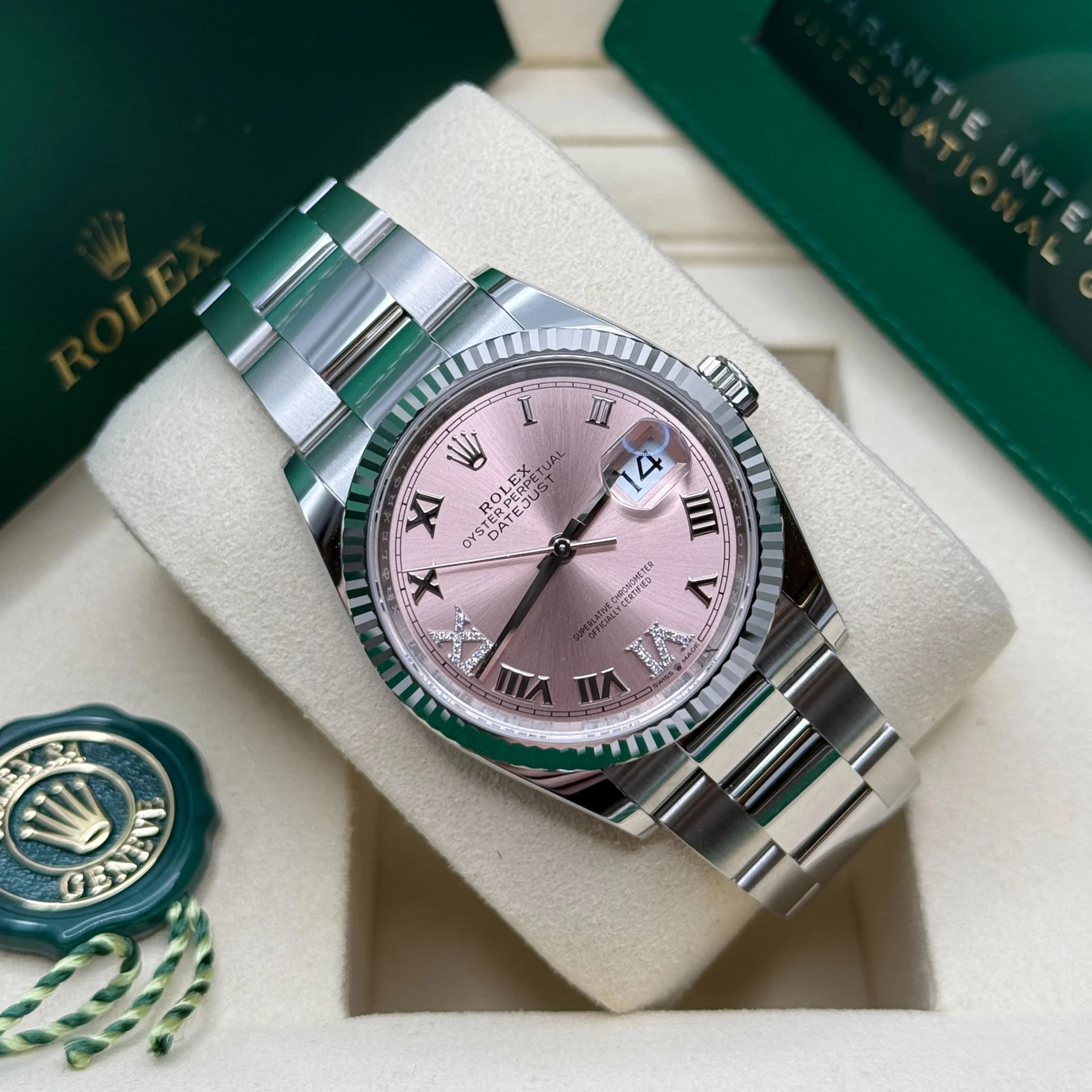 RLX  Datejust 36mm 126234 Pink Roman Dial Oyster Stainless Steel