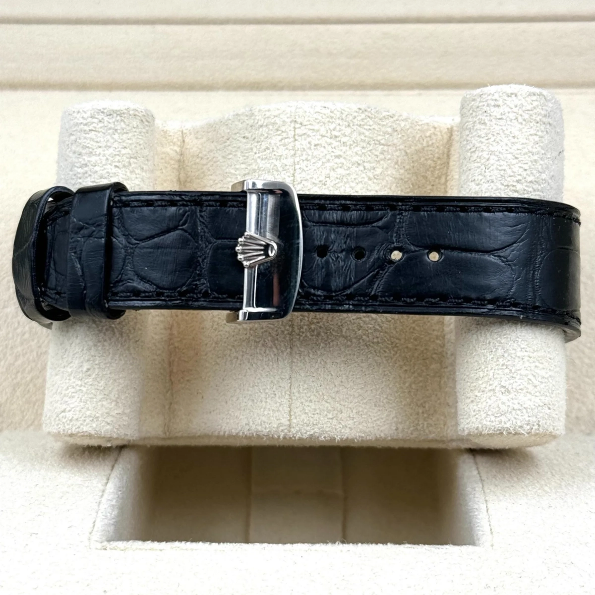 Rolex 1908 Platinum Ice Blue Dial Black Alligator Strap - 52506-0003