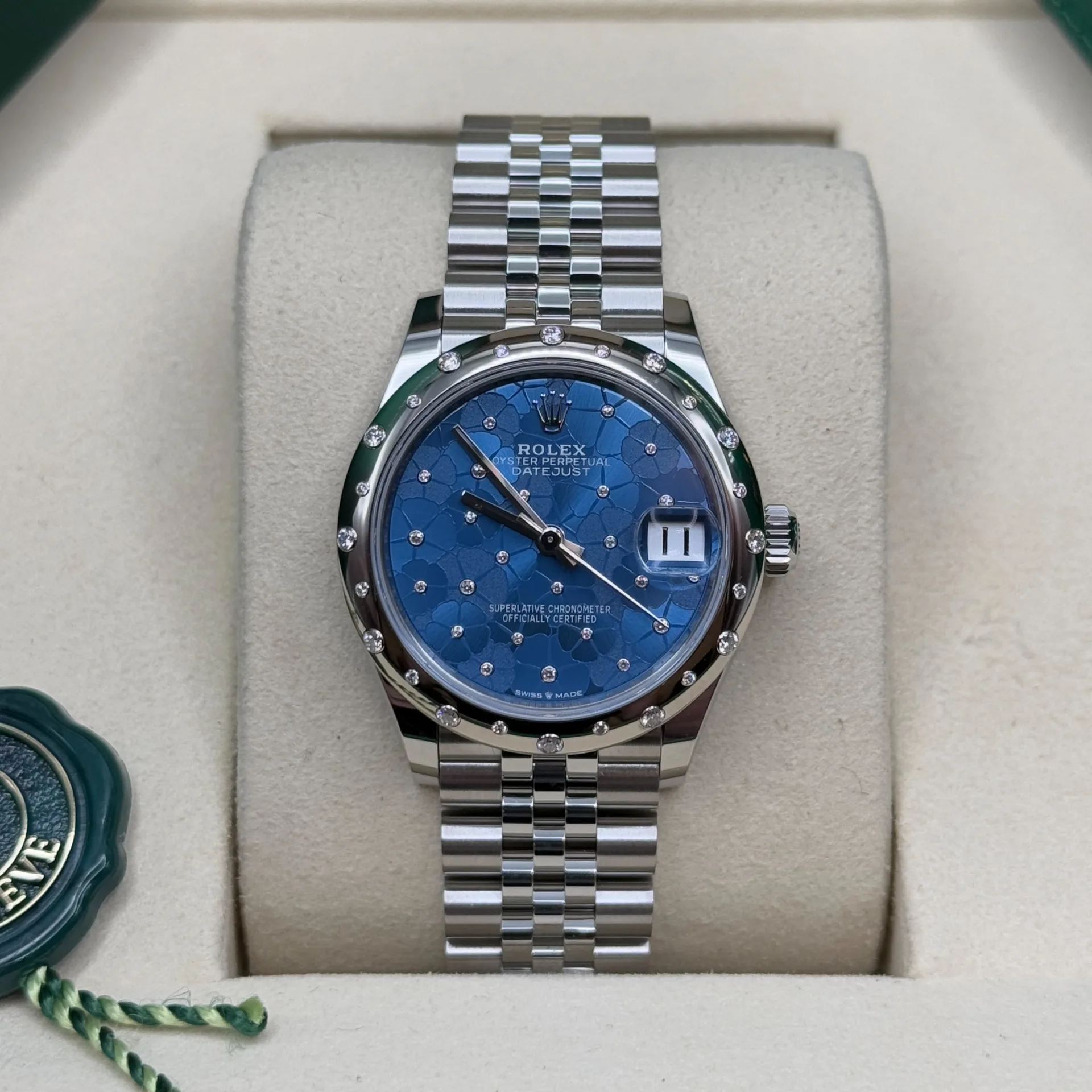 RLX Datejust m278344-0037/0038 Blue Floral Motif Dial 31mm Oyster