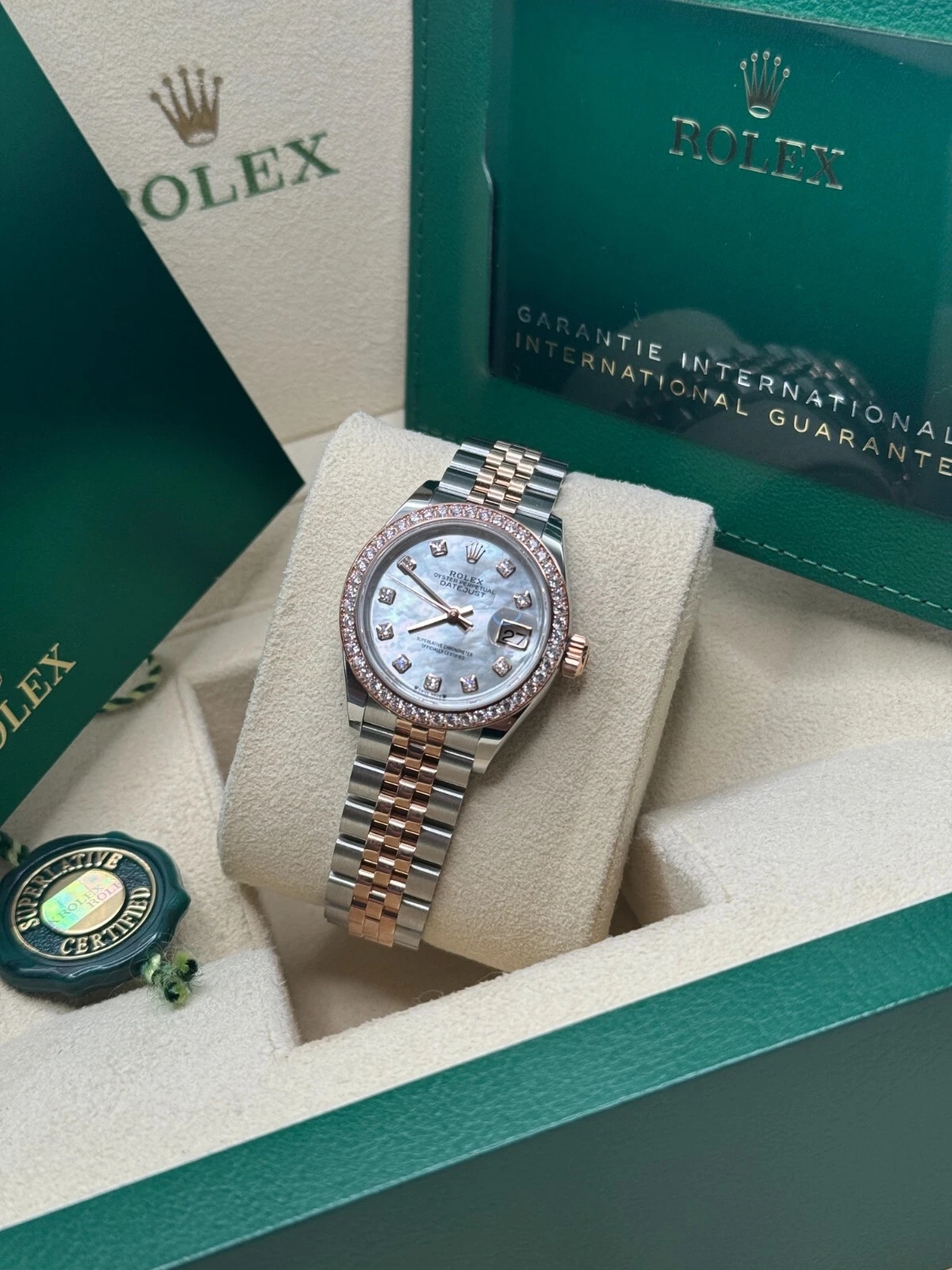 RLX Lady-Datejust 28mm 279381RBR Mother-of-Pearl Diamond Dial Oyster Bracelet