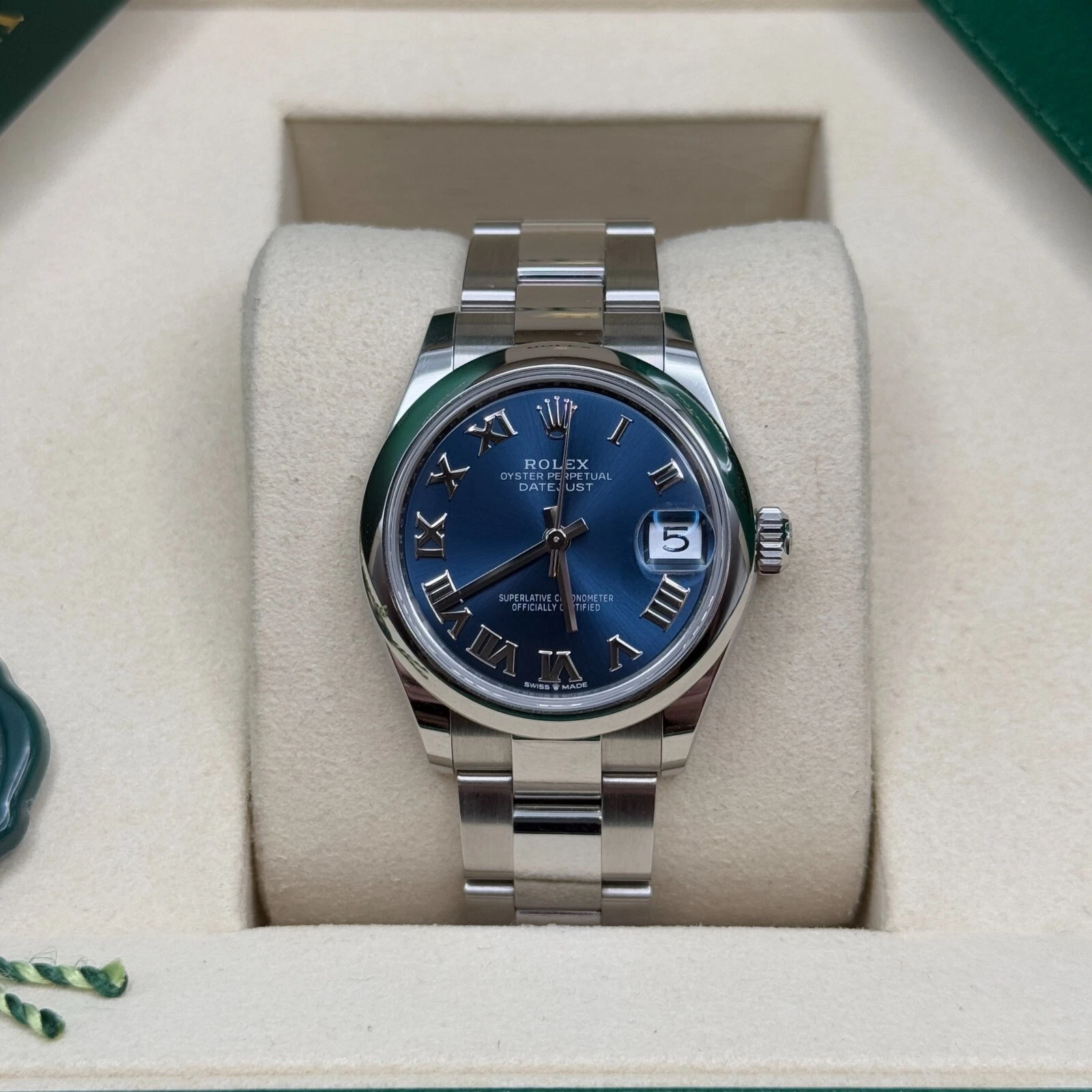 RLX Datejust m278240-0017/0018 31mm Blue Roman Domed Bezel Oyster Oystersteel