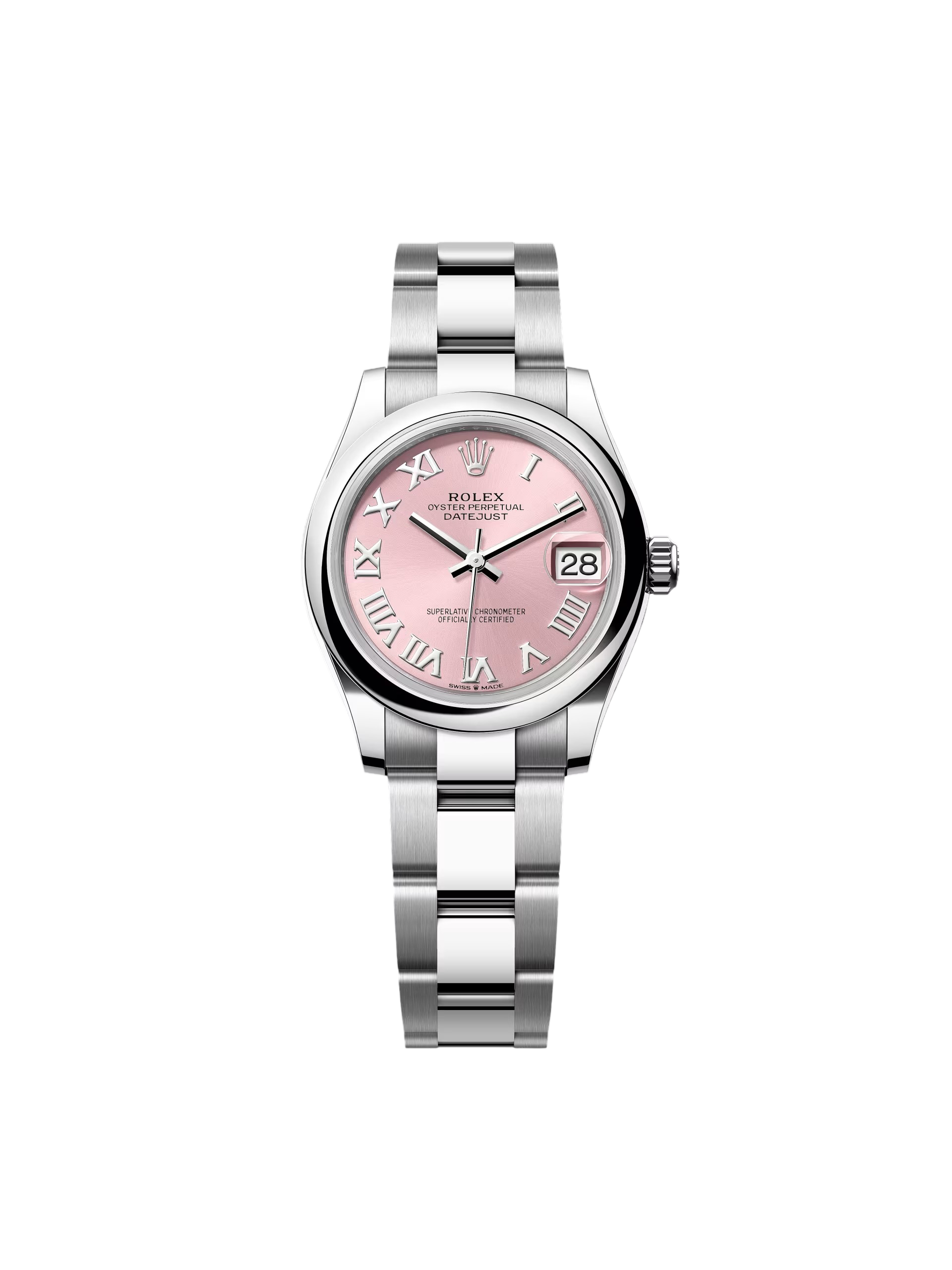 RLX Datejust m278240-0013/0014 31mm Pink Roman Domed Bezel Oyster Oystersteel