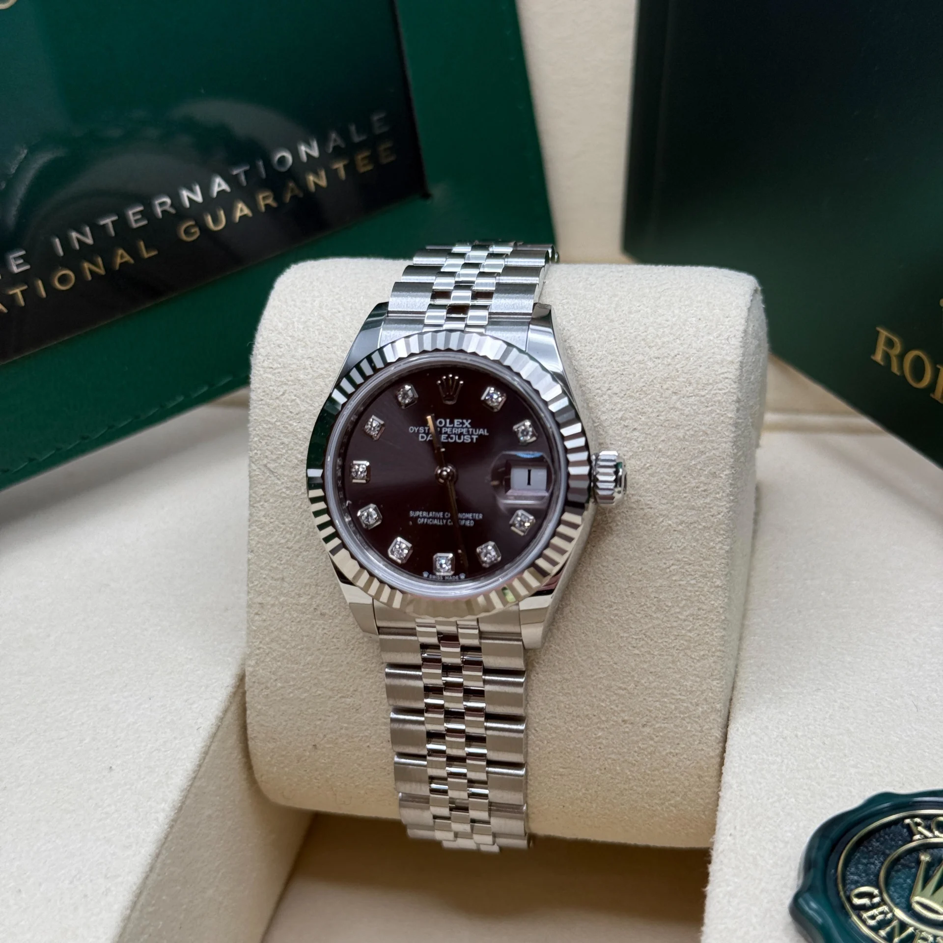 RLX Lady-Datejust 28mm 279174 Dark Grey Diamond Dial Oyster Bracelet