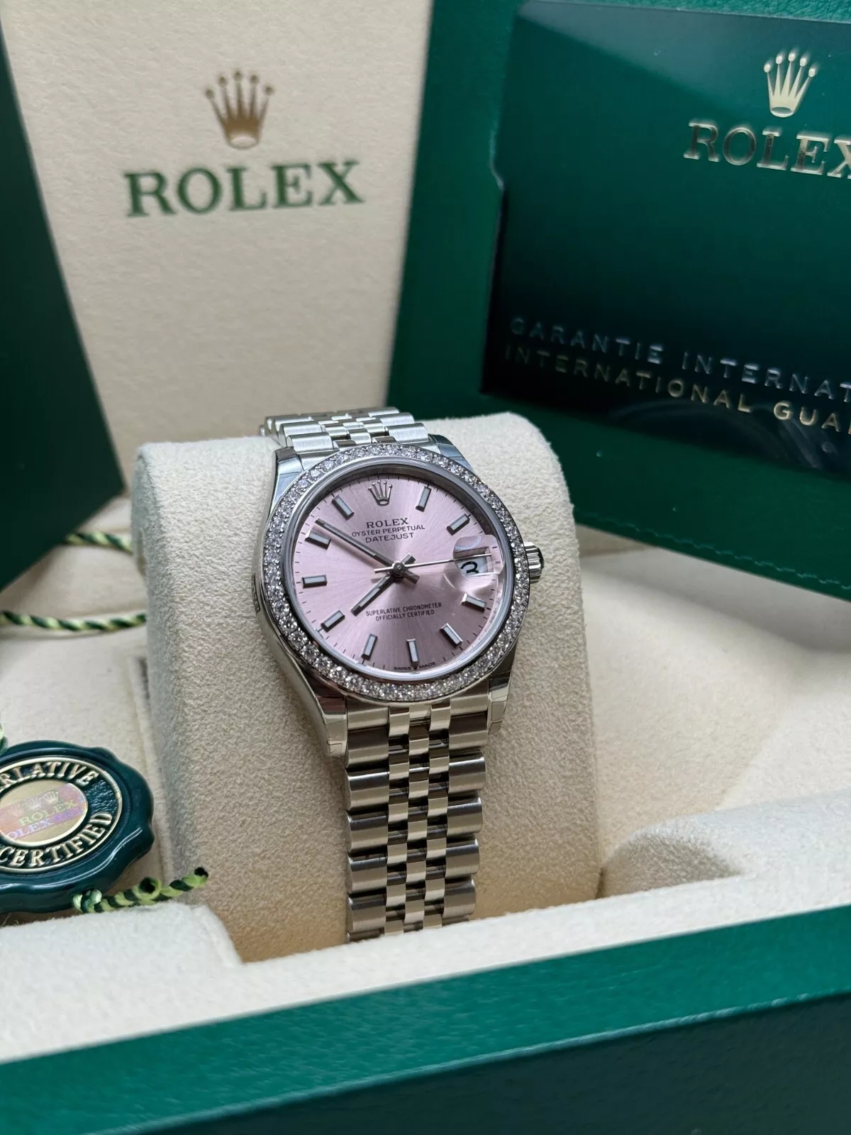 RLX Datejust m278384RBR-0017/0018 Pink 31mm Dial Oyster Watch