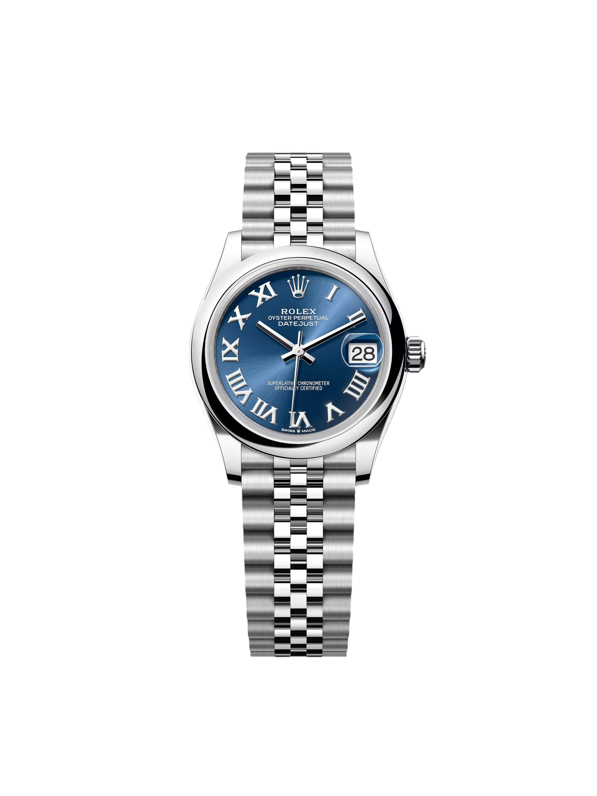 RLX Datejust m278240-0017/0018 31mm Blue Roman Domed Bezel Oyster Oystersteel