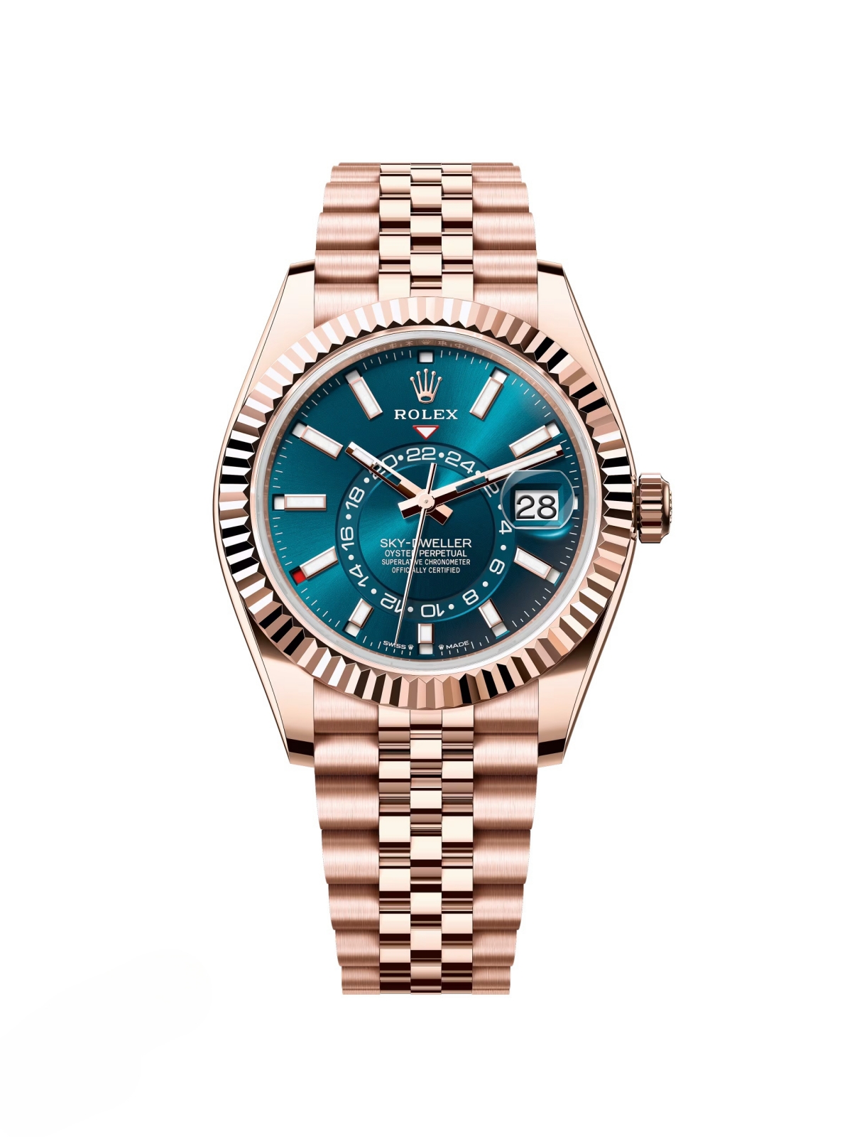 RLX  Sky-Dweller 42mm 336935-0001/0005 Rose Gold Blue Dial Oyster