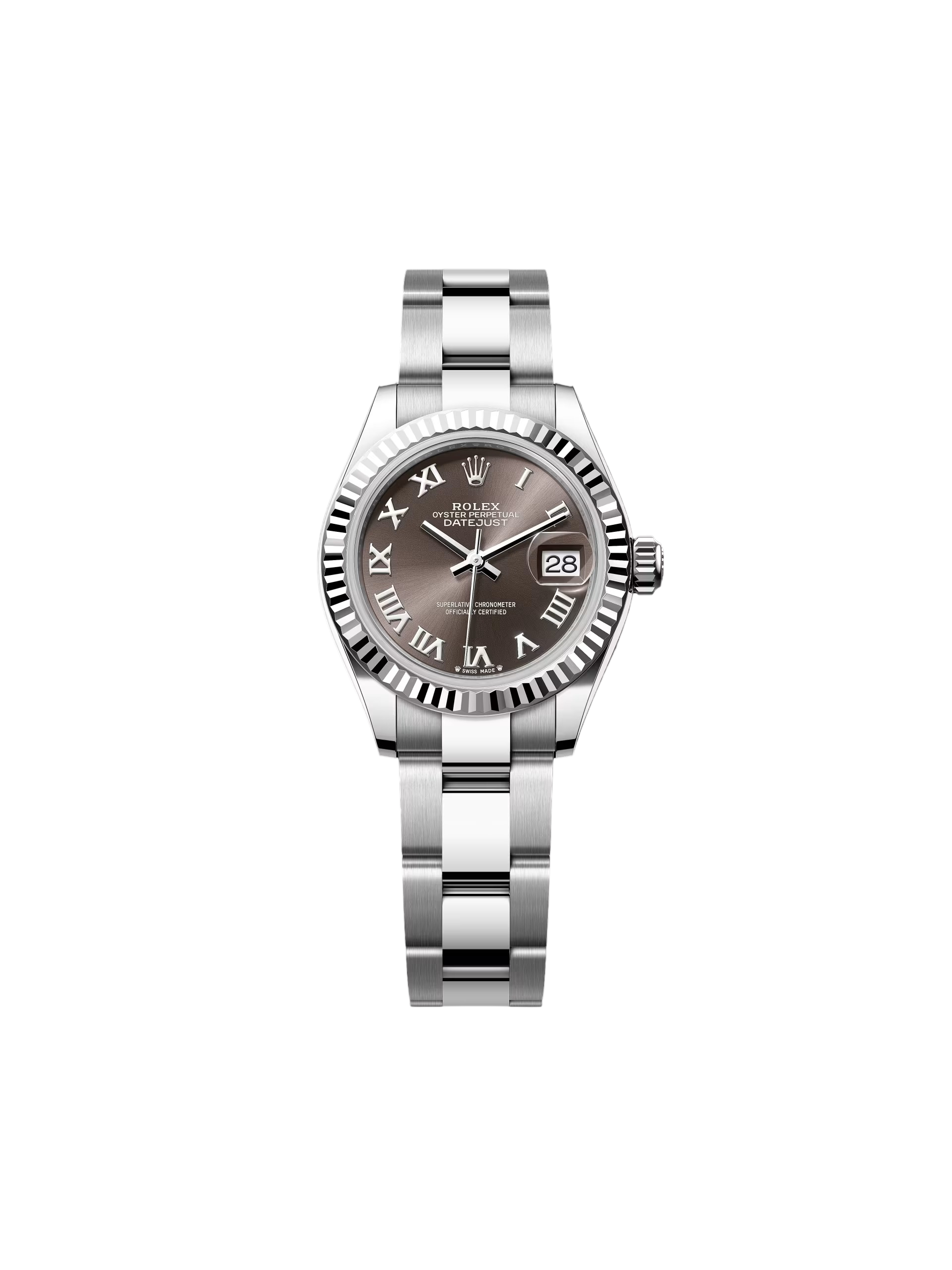 RLX Lady-Datejust 28mm 279174 Dark Grey Roman Dial Oyster Bracelet