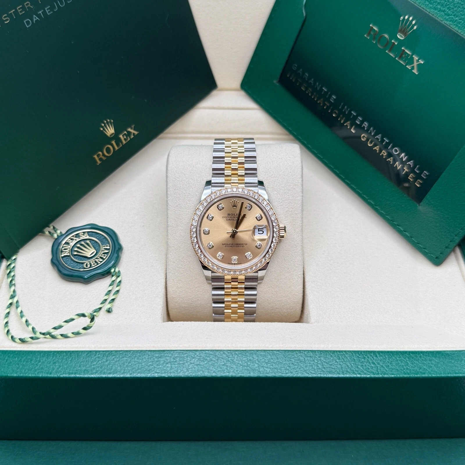 RLX Datejust m278383-0025/0026 31mm Champagne Dial Oyster Bracelet