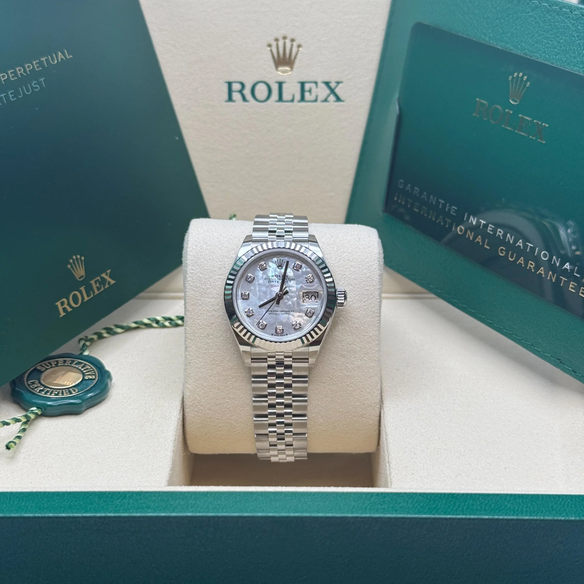 RLX Lady-Datejust 28mm 279174 Mother Of Pearl Diamond Dial Oyster Bracelet