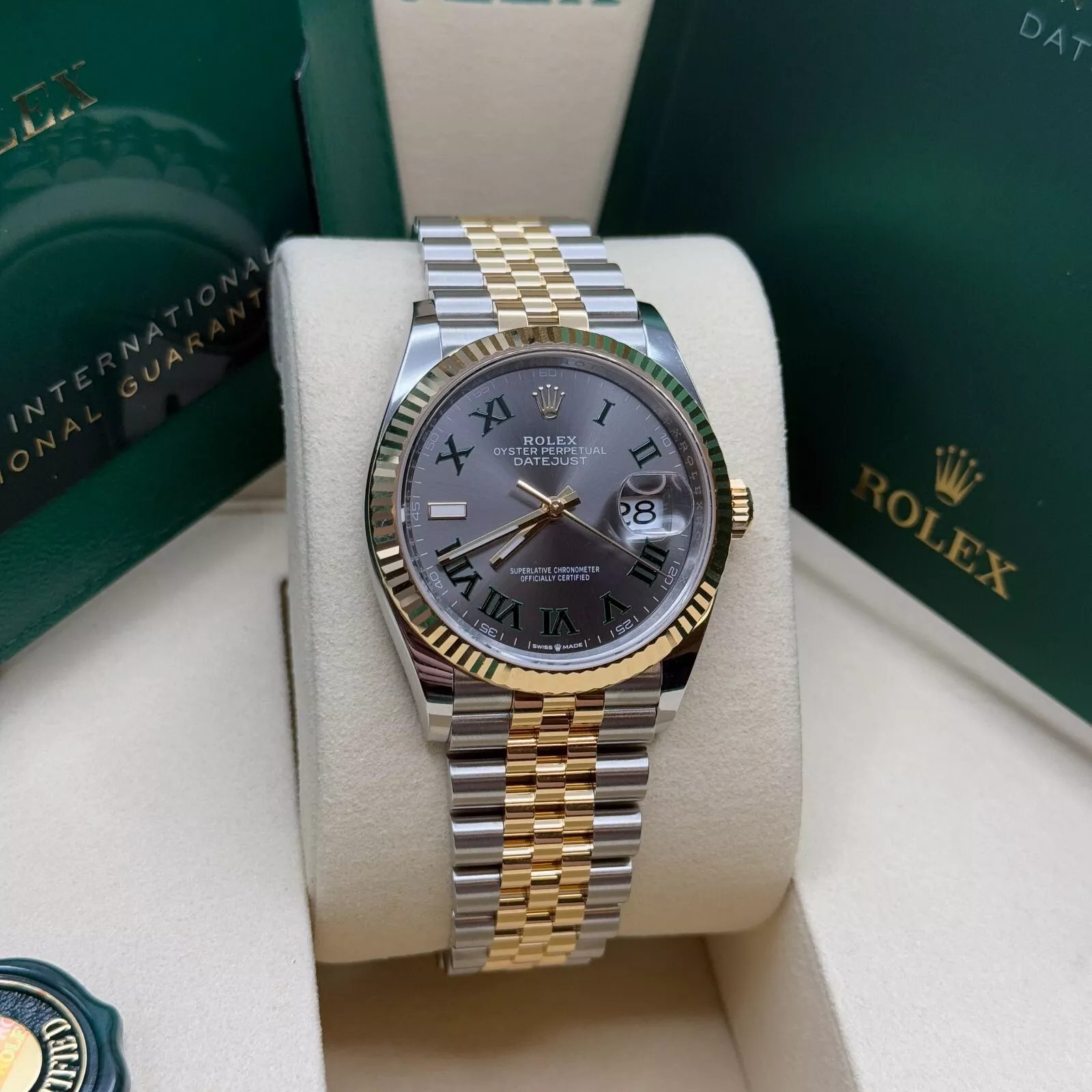 RLX  Datejust 36mm 126233 Wimbledon Slate Dial Oyster Bracelet Watch
