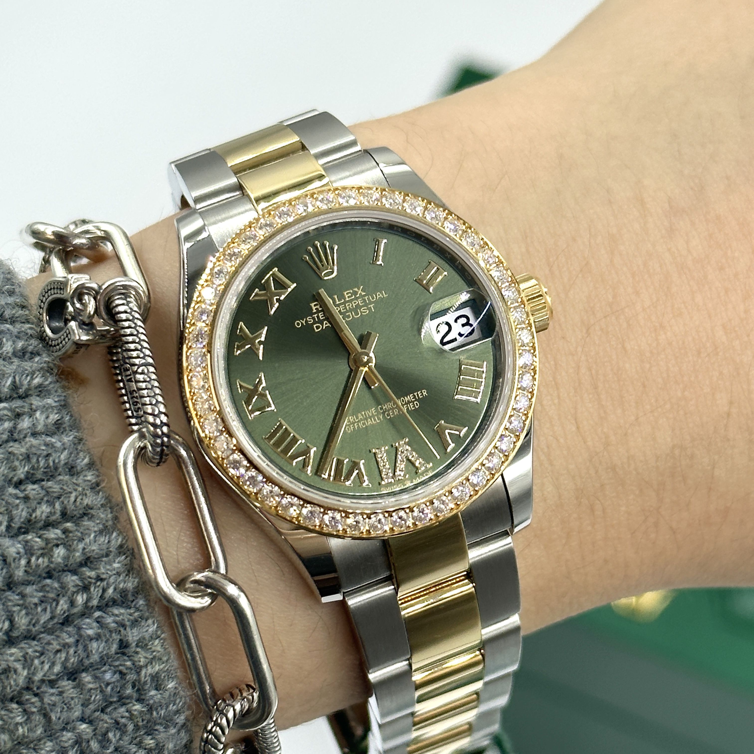 RLX Datejust m278383RBR-0015/0016 31mm Olive Green Dial Oyster Bracelet